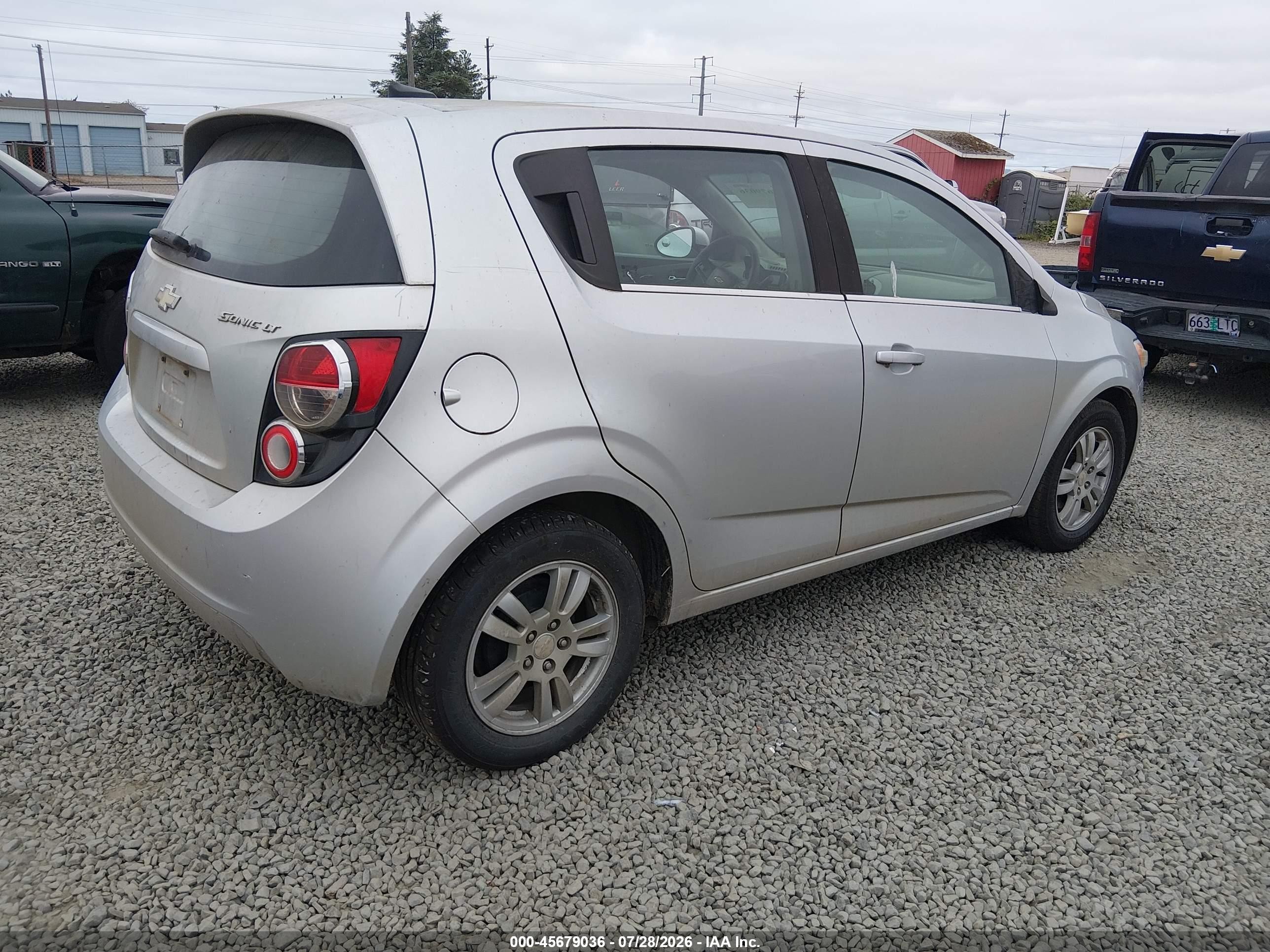 2014 Chevrolet Sonic Lt Auto Silver vin: 1G1JC6SG7E4101845