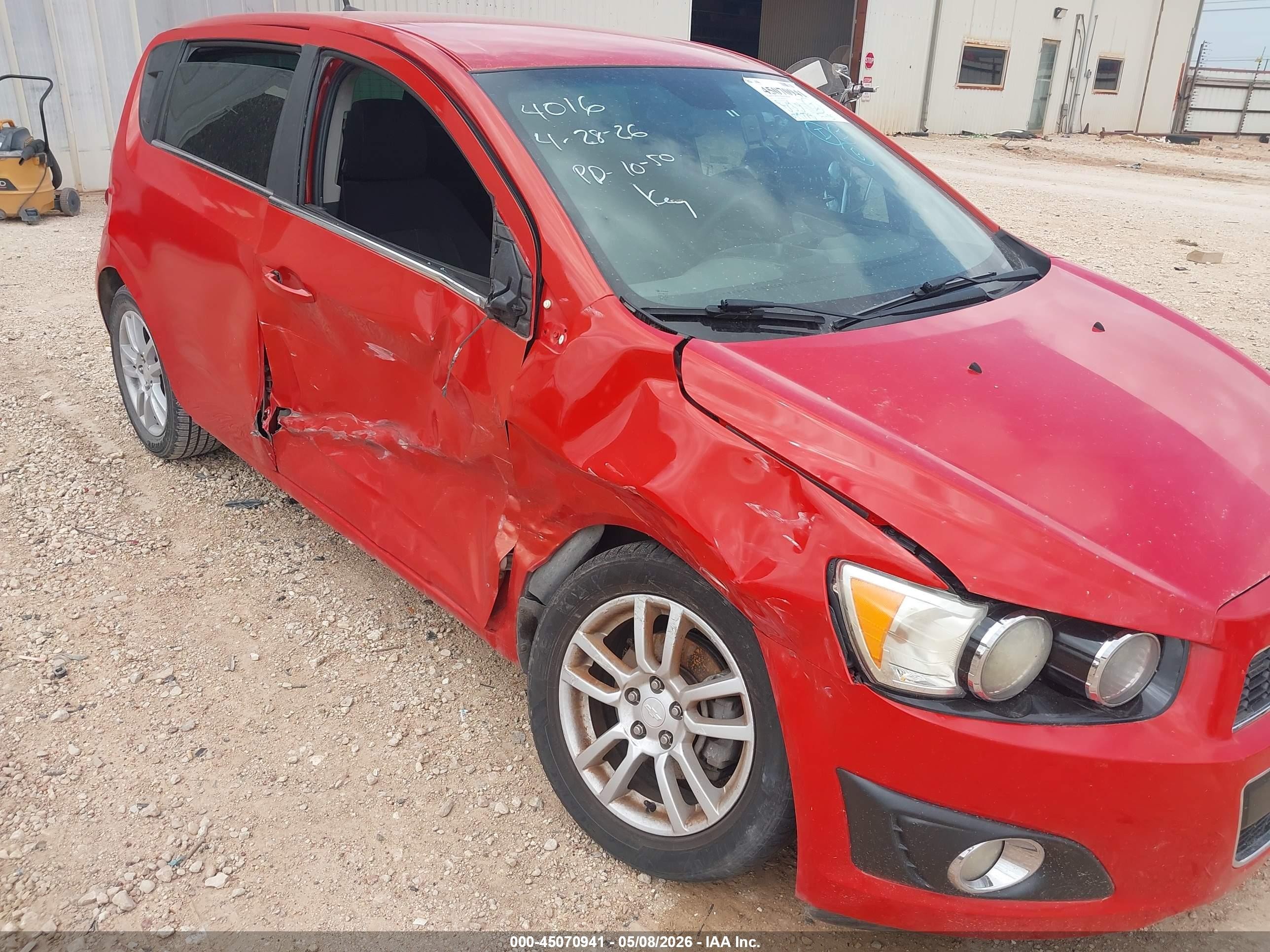 2013 Chevrolet Sonic Lt Auto Orange vin: 1G1JC6SG8D4124016
