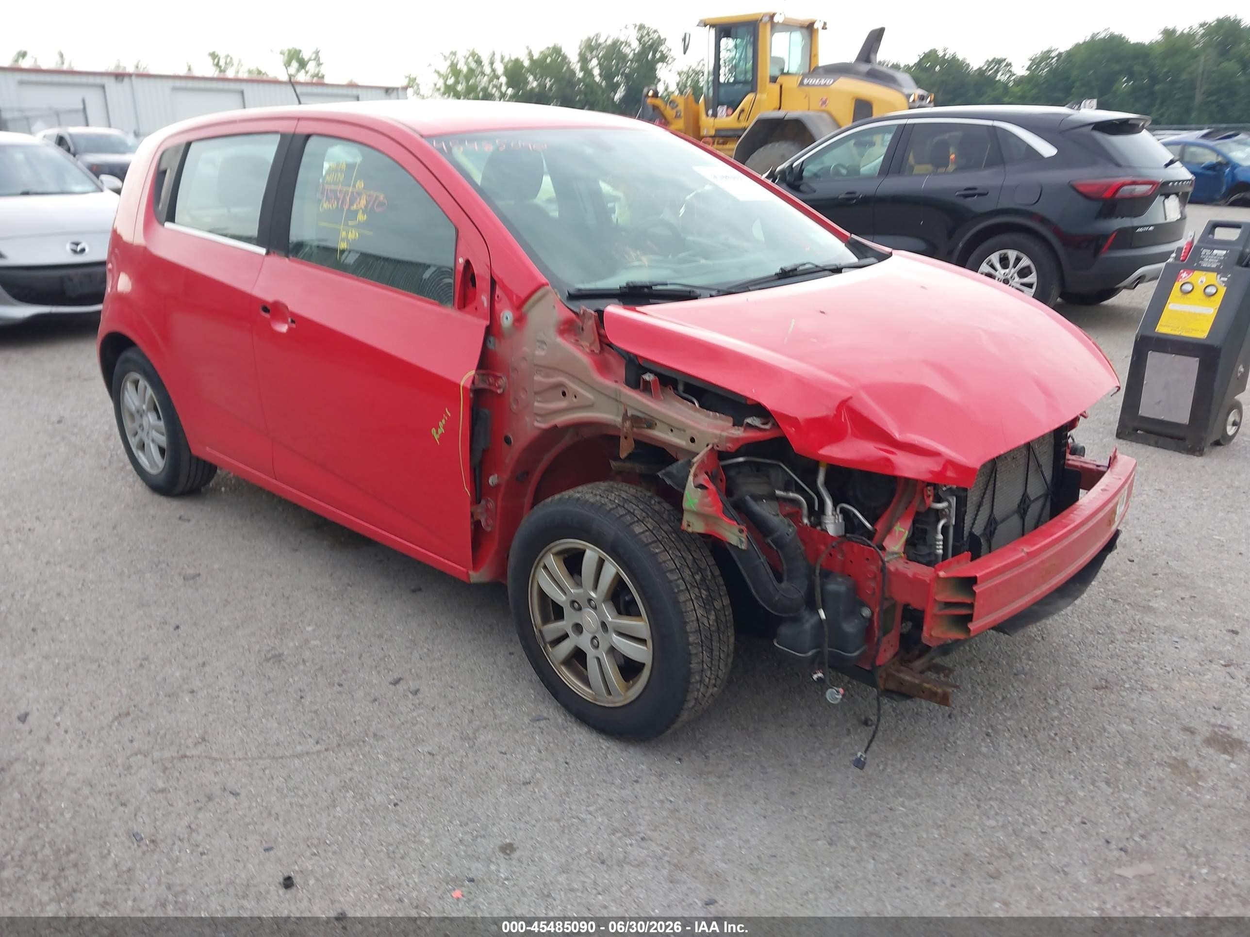 2015 Chevrolet Sonic Lt Auto Red vin: 1G1JC6SG9F4106644