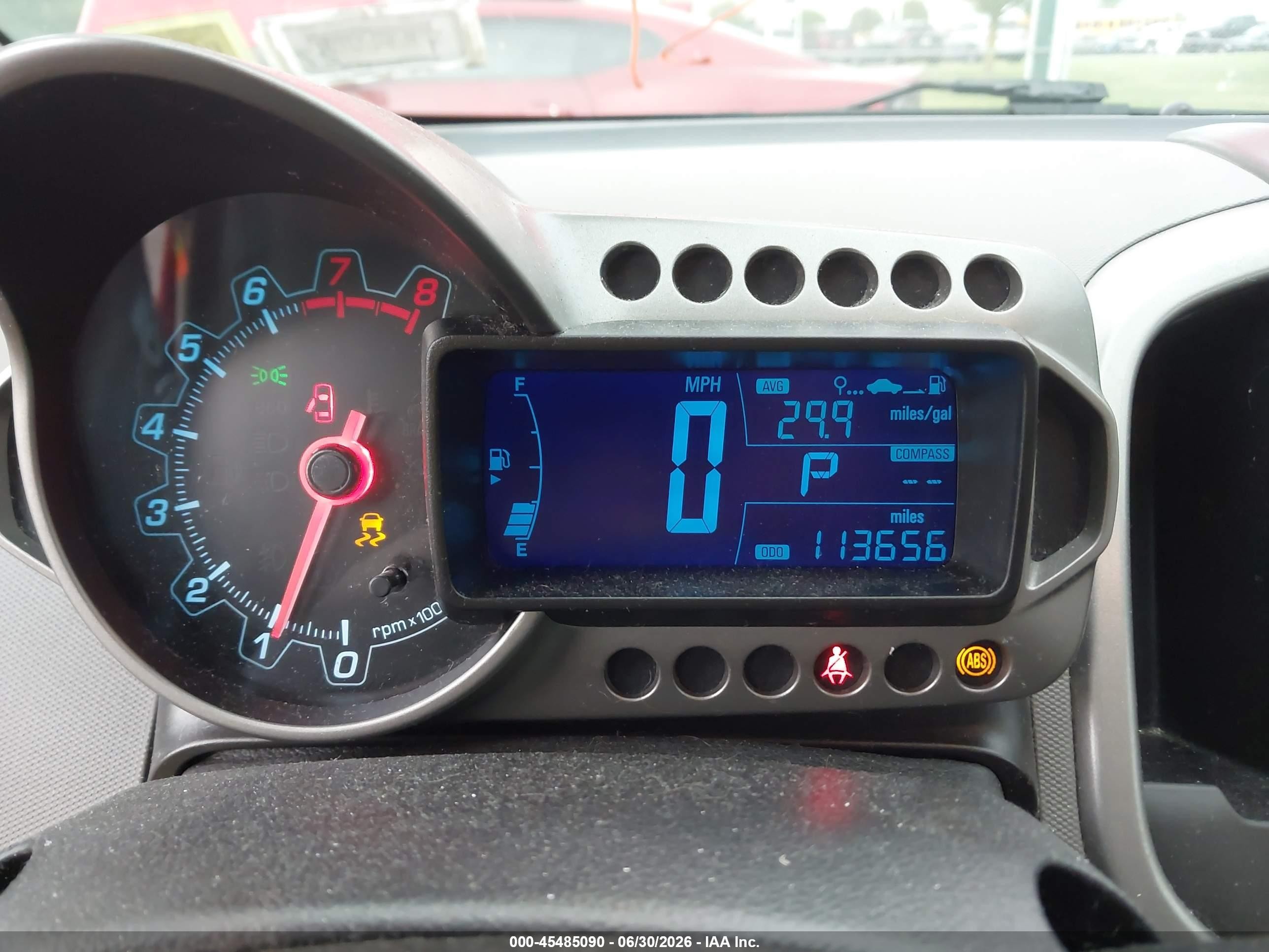 2015 Chevrolet Sonic Lt Auto Red vin: 1G1JC6SG9F4106644