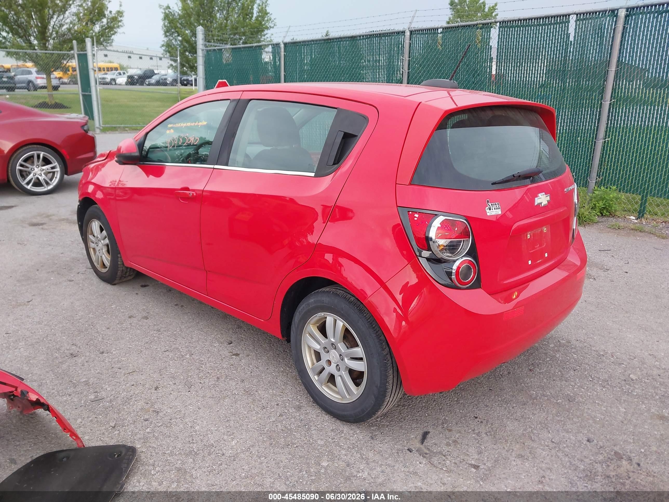 2015 Chevrolet Sonic Lt Auto Red vin: 1G1JC6SG9F4106644