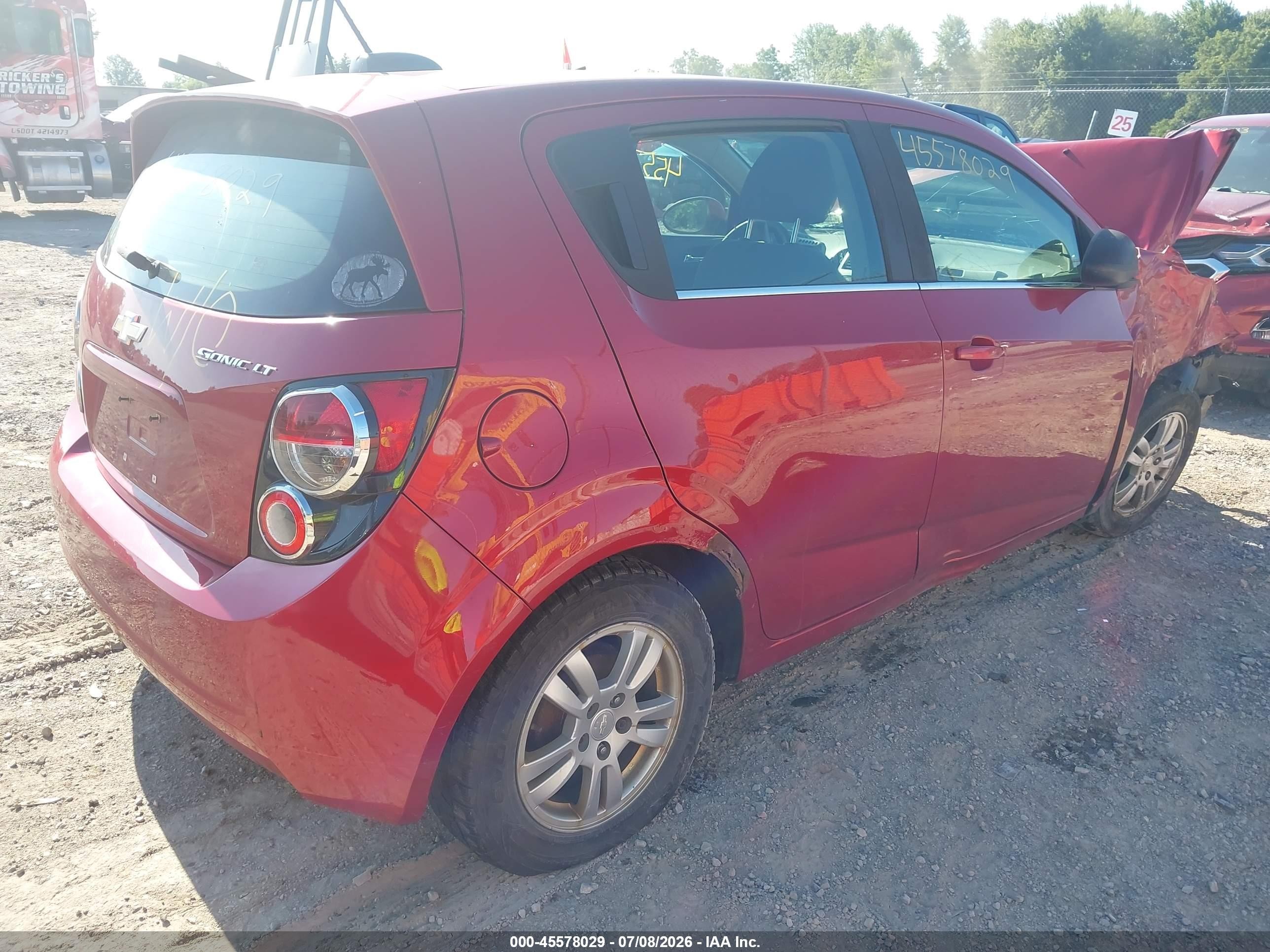 2015 Chevrolet Sonic Lt Auto Red vin: 1G1JC6SH0F4176025
