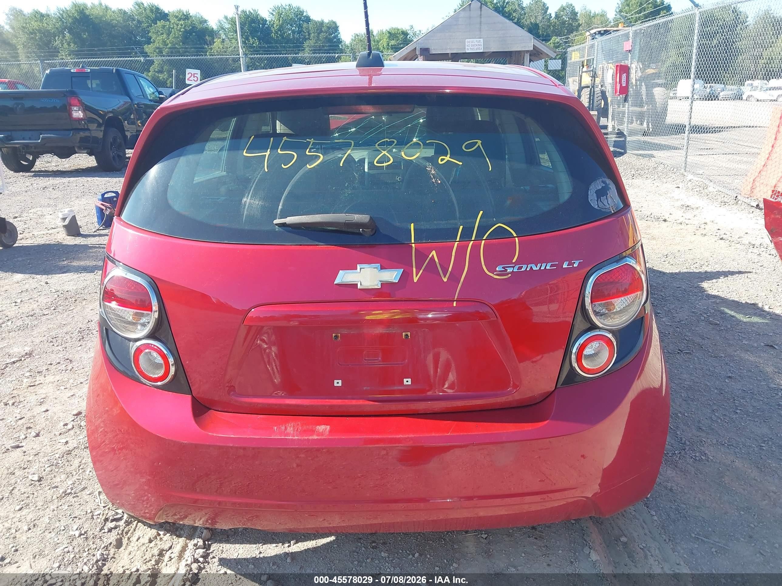 2015 Chevrolet Sonic Lt Auto Red vin: 1G1JC6SH0F4176025