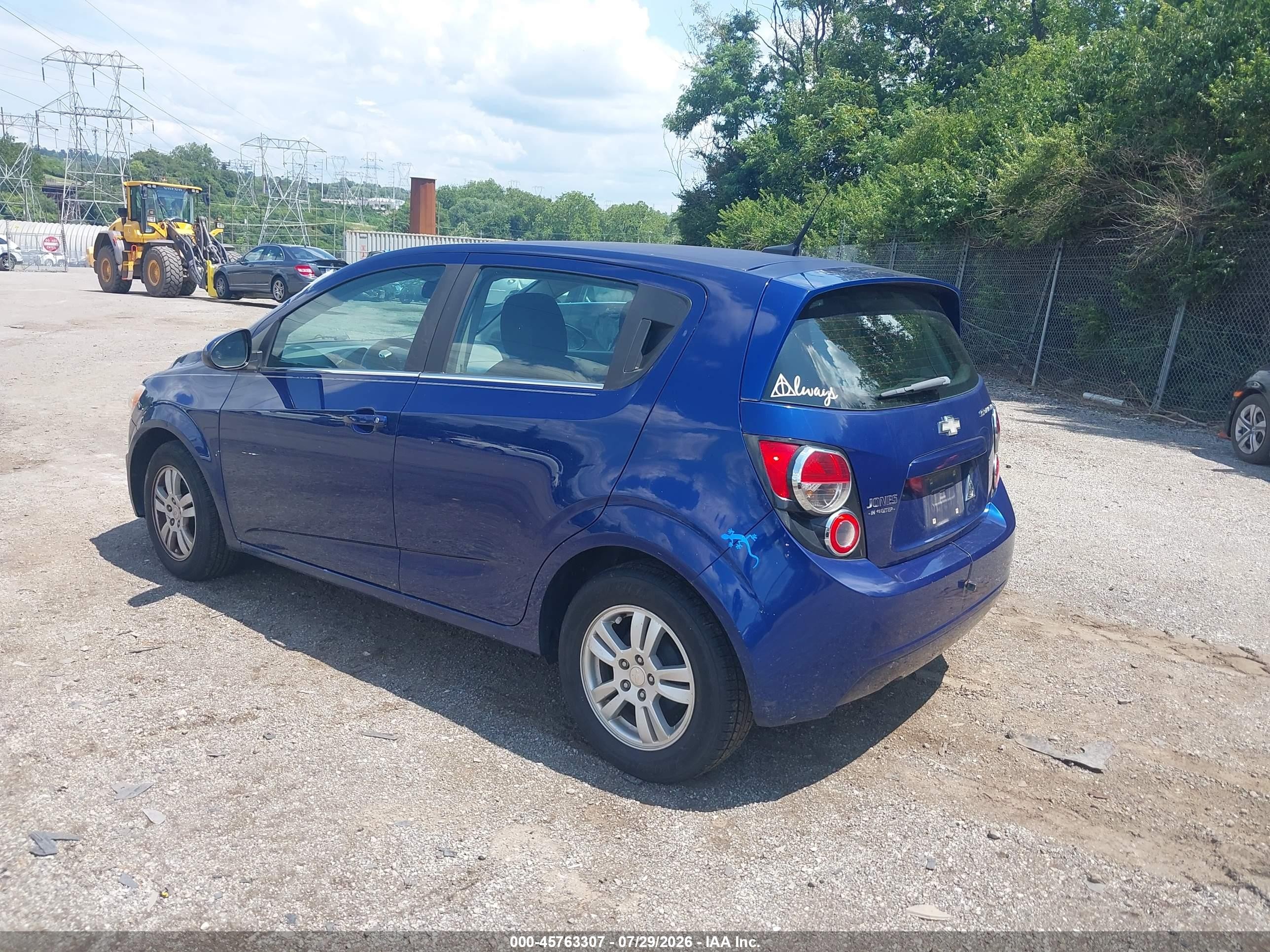2013 Chevrolet Sonic Lt Auto Blue vin: 1G1JC6SH1D4121158