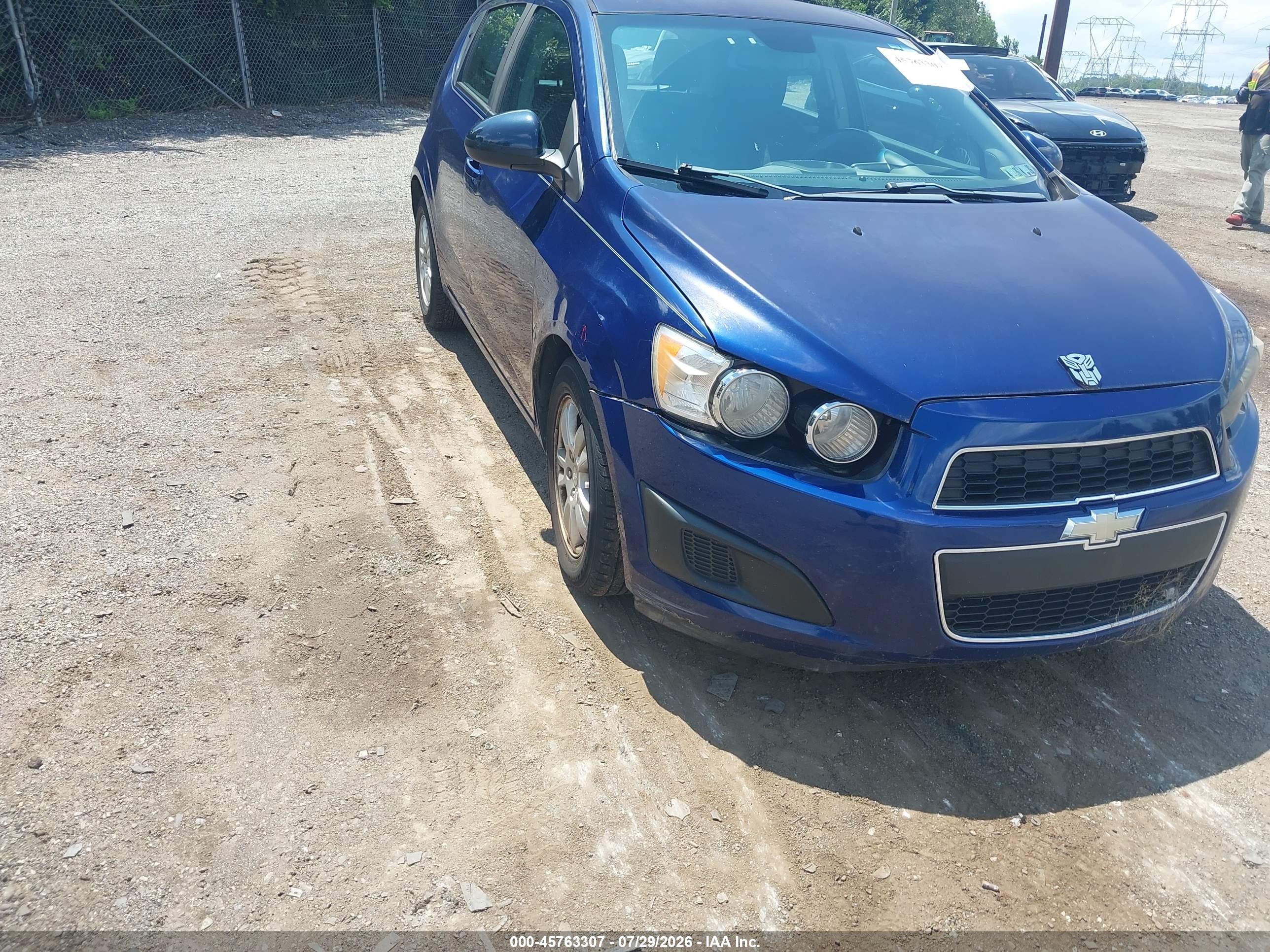 2013 Chevrolet Sonic Lt Auto Blue vin: 1G1JC6SH1D4121158