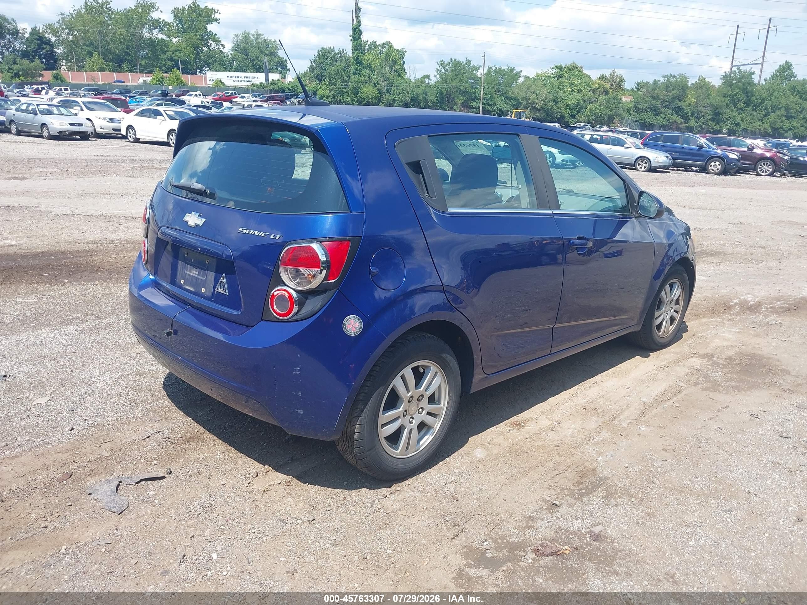 2013 Chevrolet Sonic Lt Auto Blue vin: 1G1JC6SH1D4121158