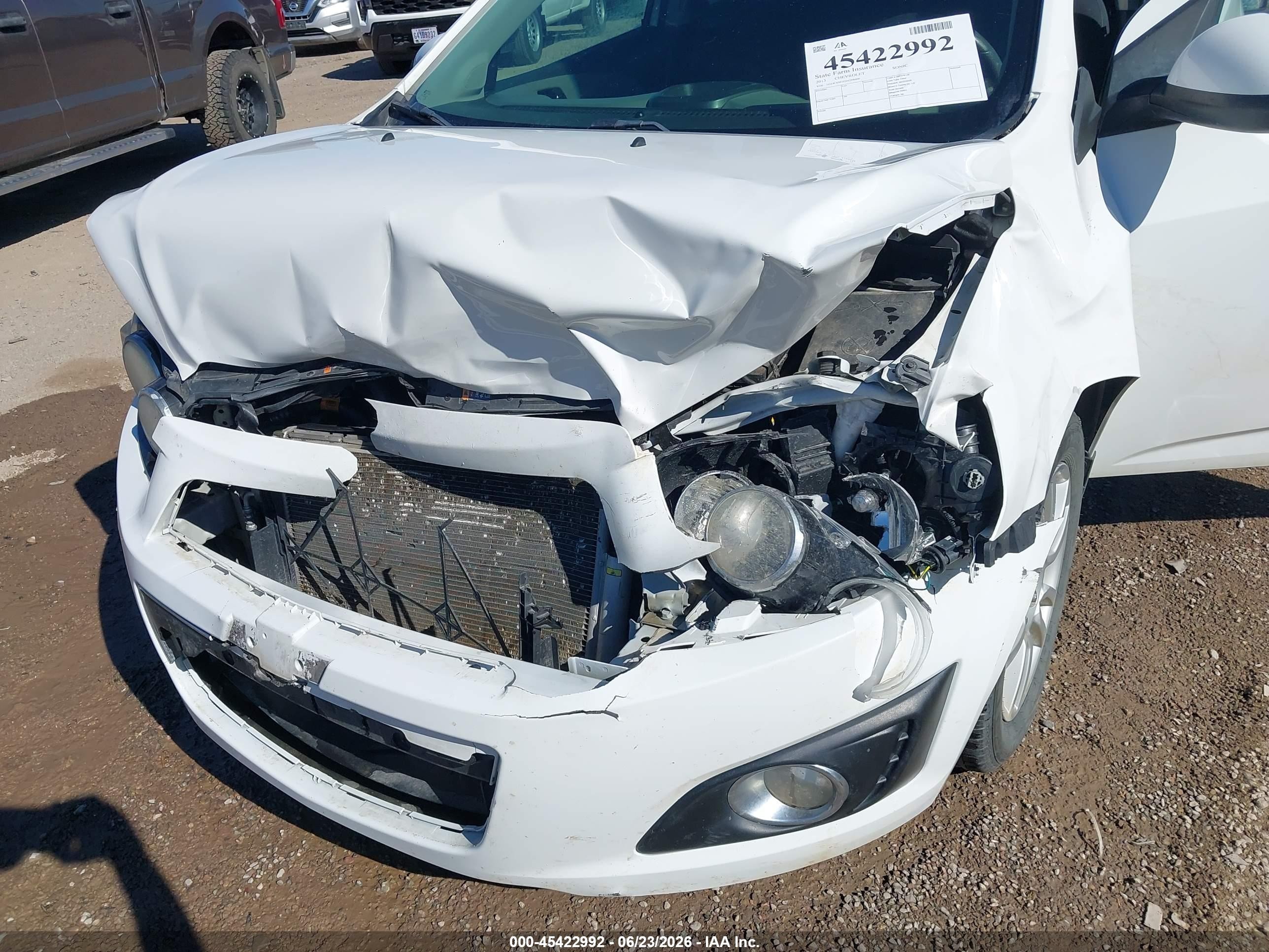 2013 Chevrolet Sonic Lt Auto White vin: 1G1JC6SH1D4248606
