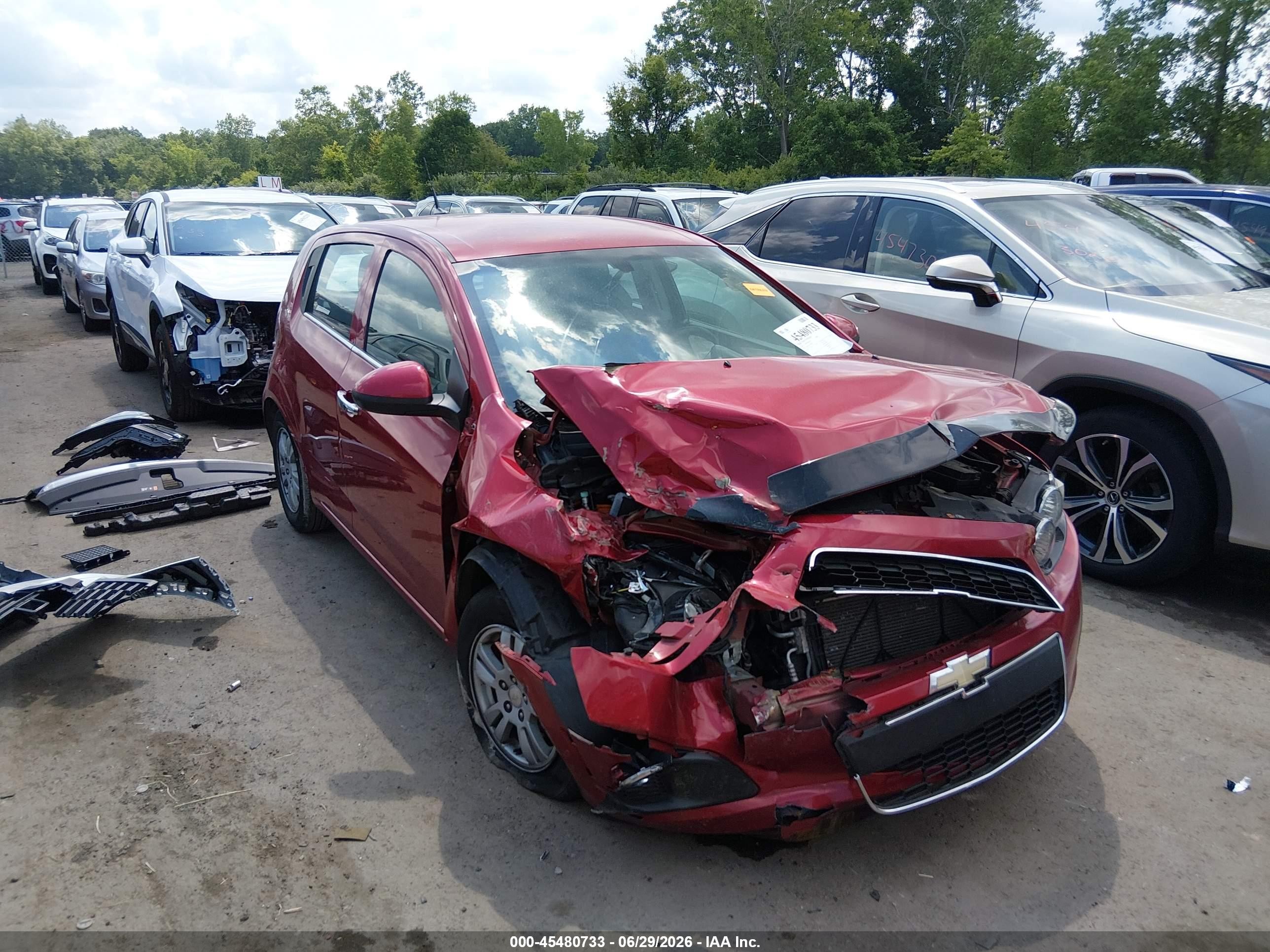 2014 Chevrolet Sonic Lt Auto Красный vin: 1G1JC6SH1E4108962