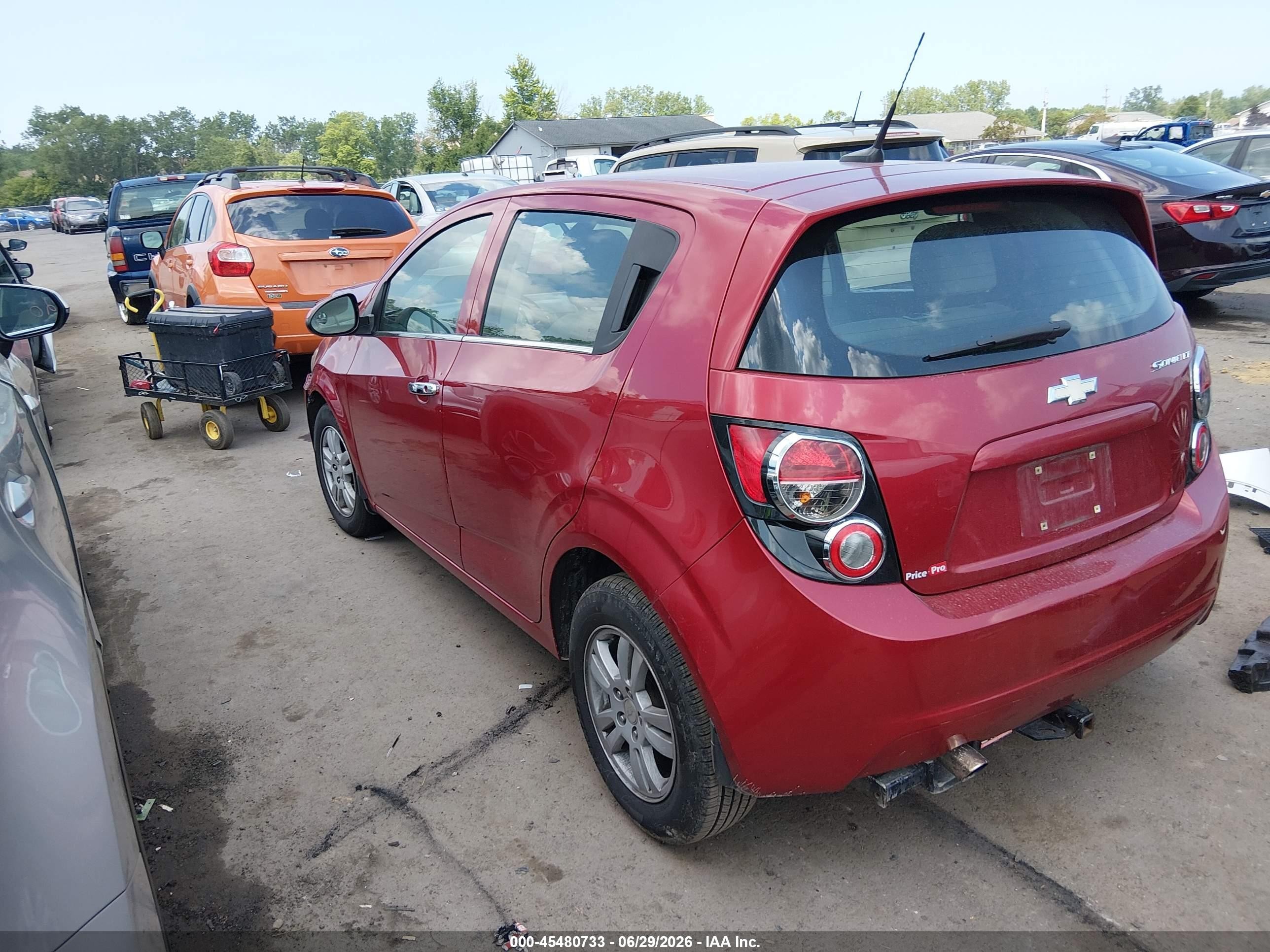 2014 Chevrolet Sonic Lt Auto Красный vin: 1G1JC6SH1E4108962