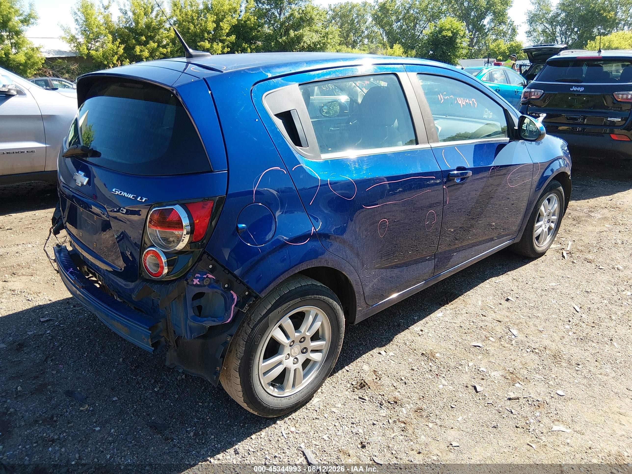 2014 Chevrolet Sonic Lt Auto Blue vin: 1G1JC6SH1E4230706