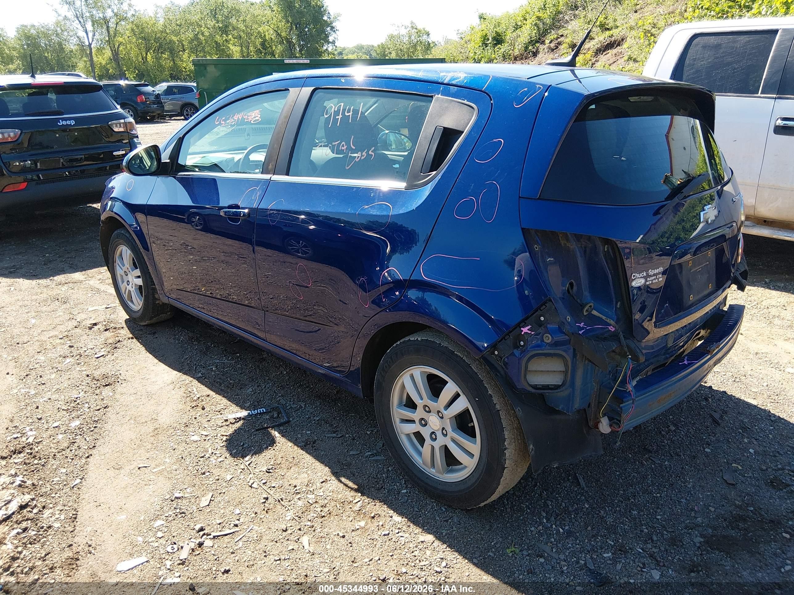 2014 Chevrolet Sonic Lt Auto Blue vin: 1G1JC6SH1E4230706