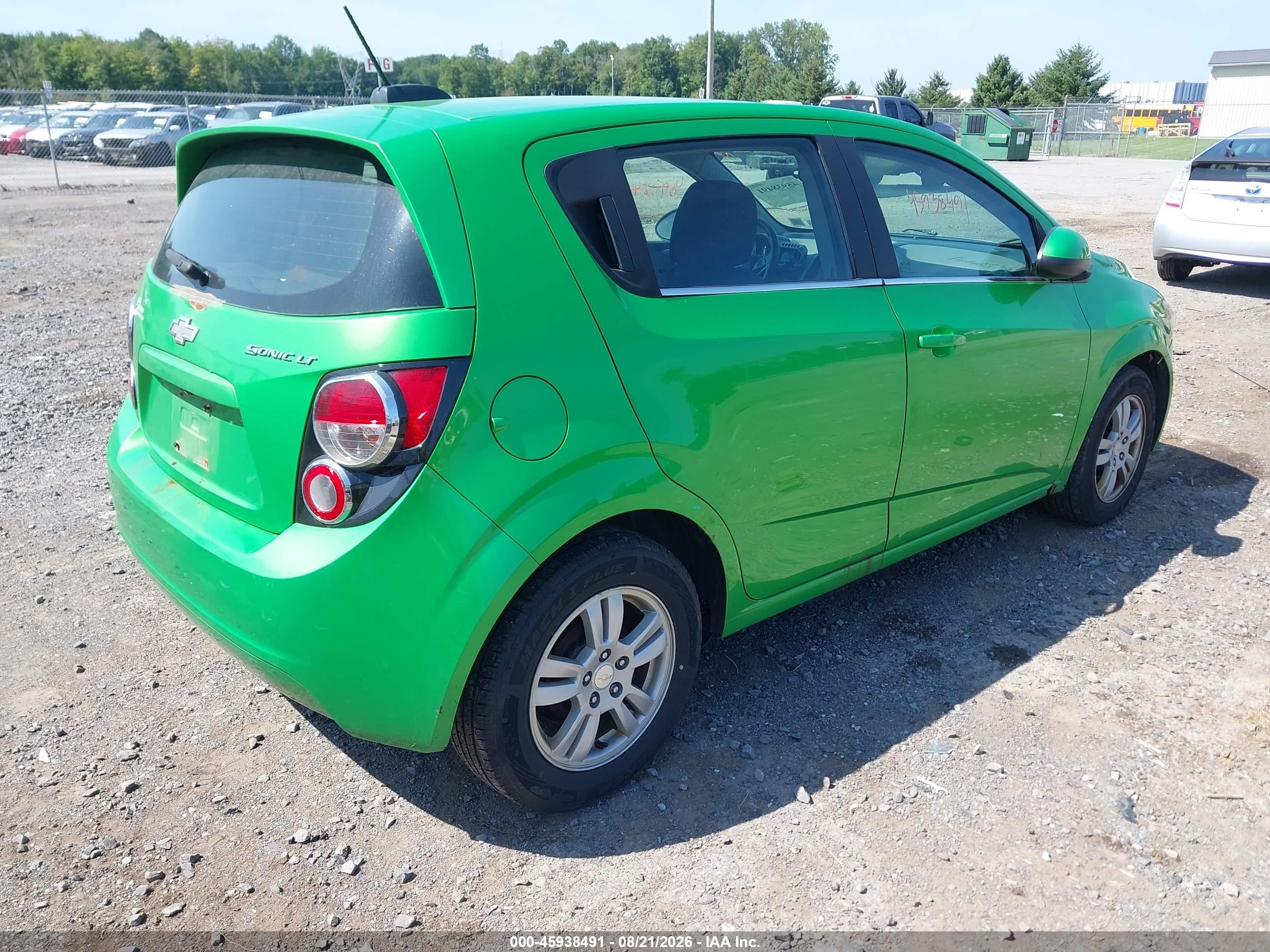 2015 Chevrolet Sonic Lt Auto Green vin: 1G1JC6SH1F4160335