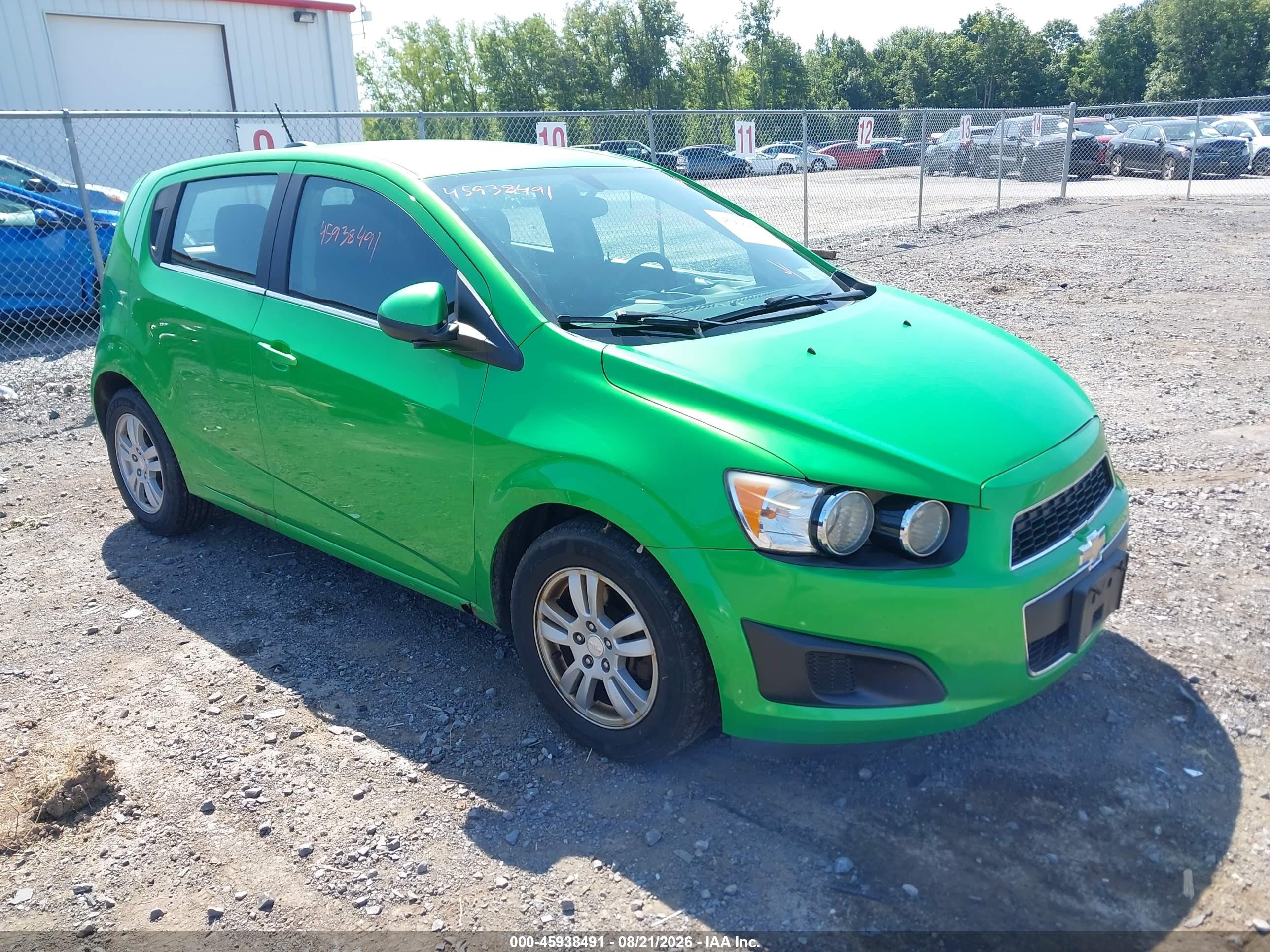 2015 Chevrolet Sonic Lt Auto Green vin: 1G1JC6SH1F4160335