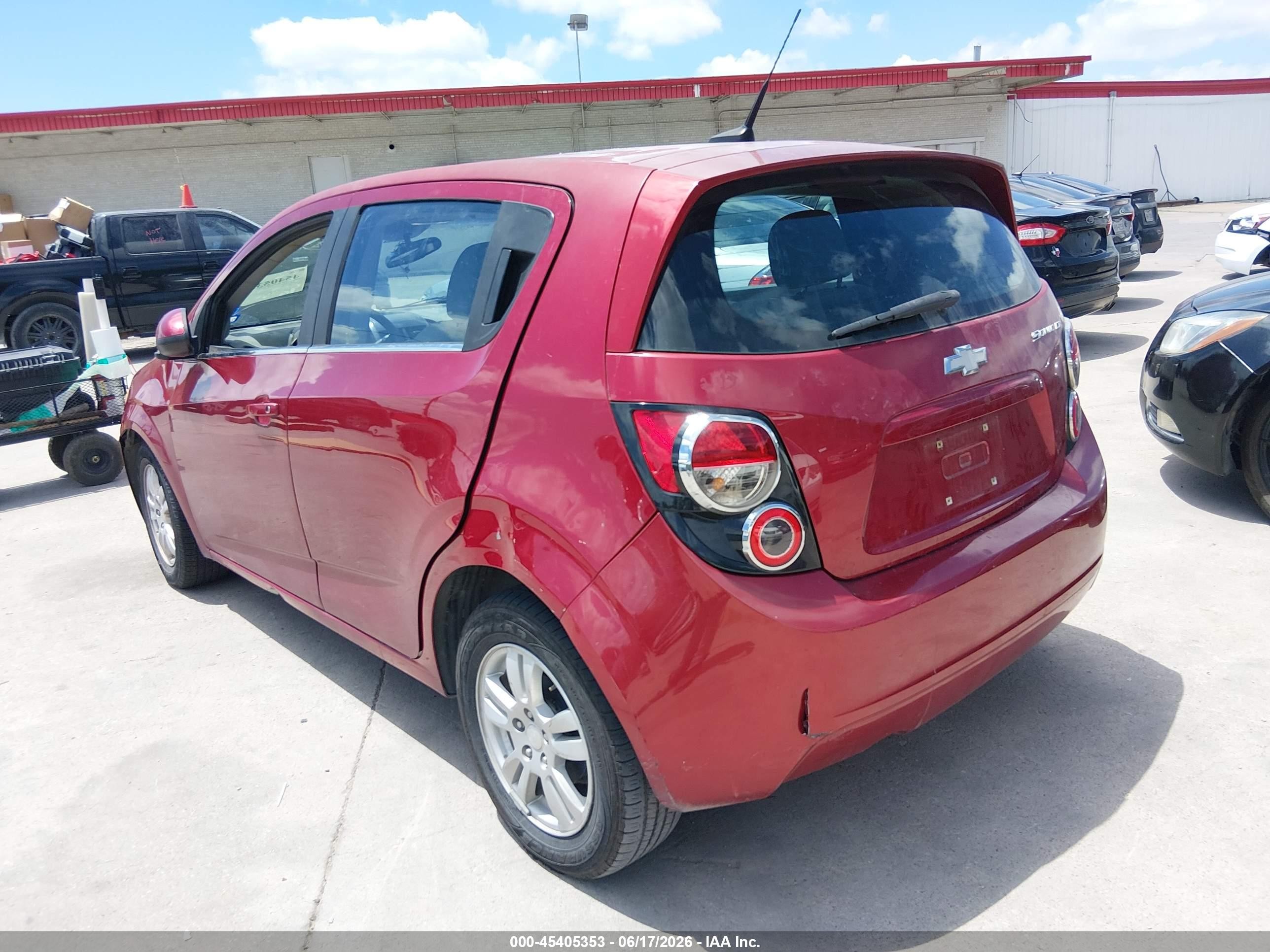 2013 Chevrolet Sonic Lt Auto Red vin: 1G1JC6SH2D4136168