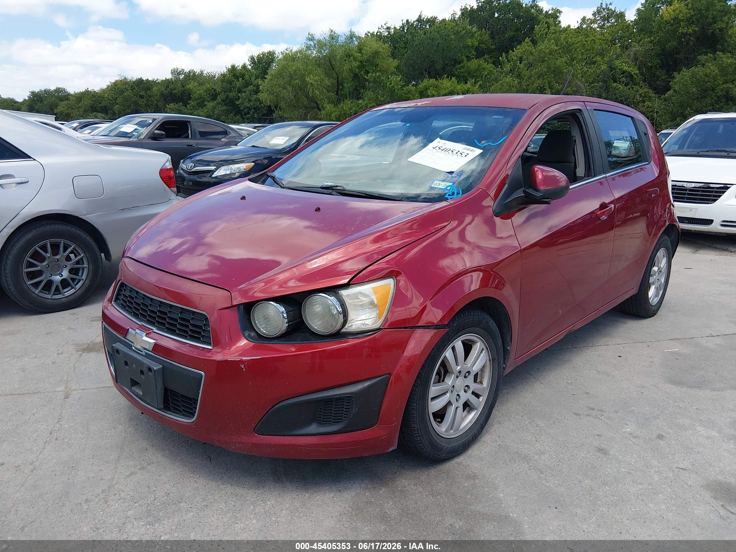 2013 Chevrolet Sonic Lt Auto Red vin: 1G1JC6SH2D4136168