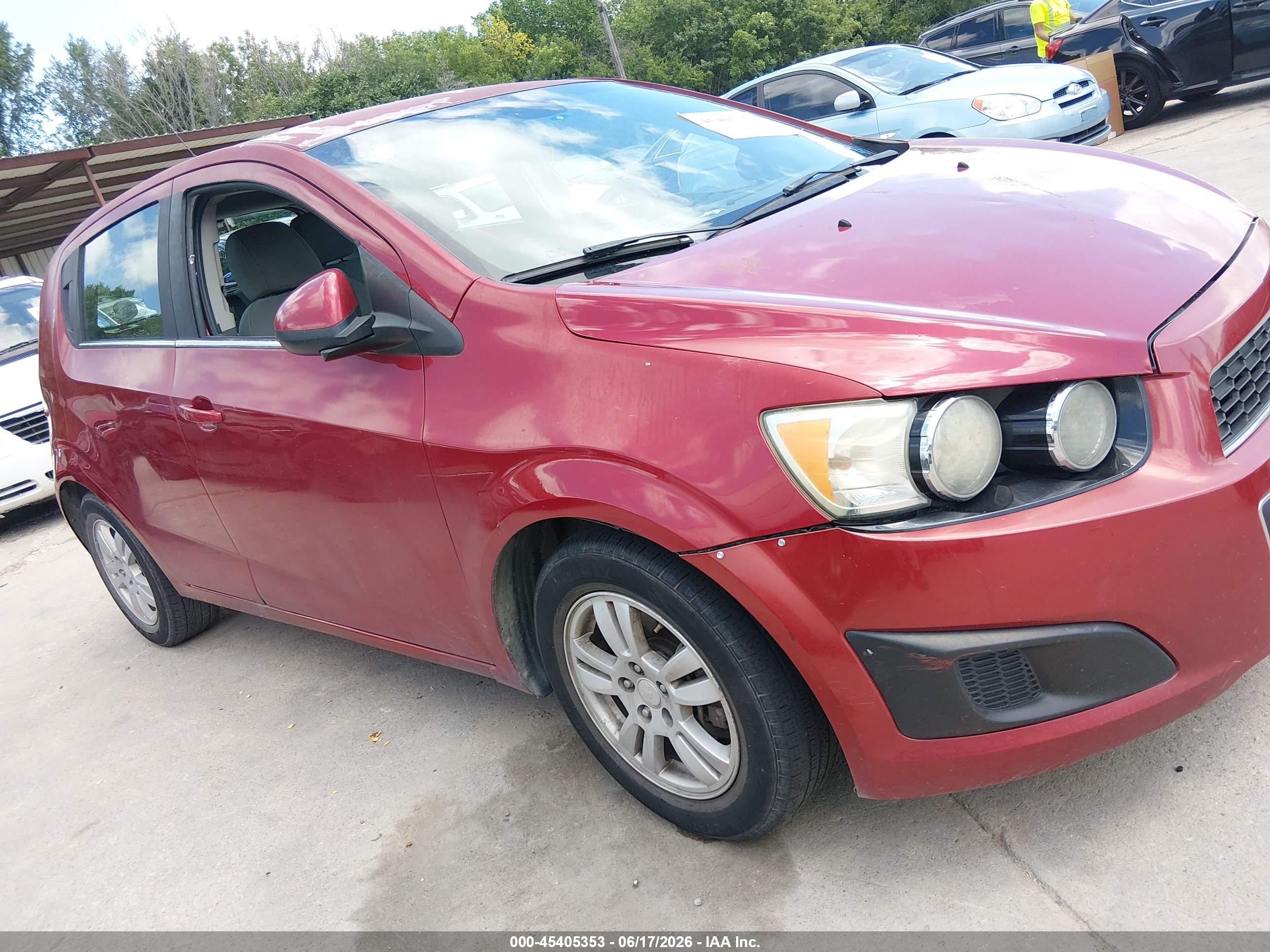 2013 Chevrolet Sonic Lt Auto Red vin: 1G1JC6SH2D4136168