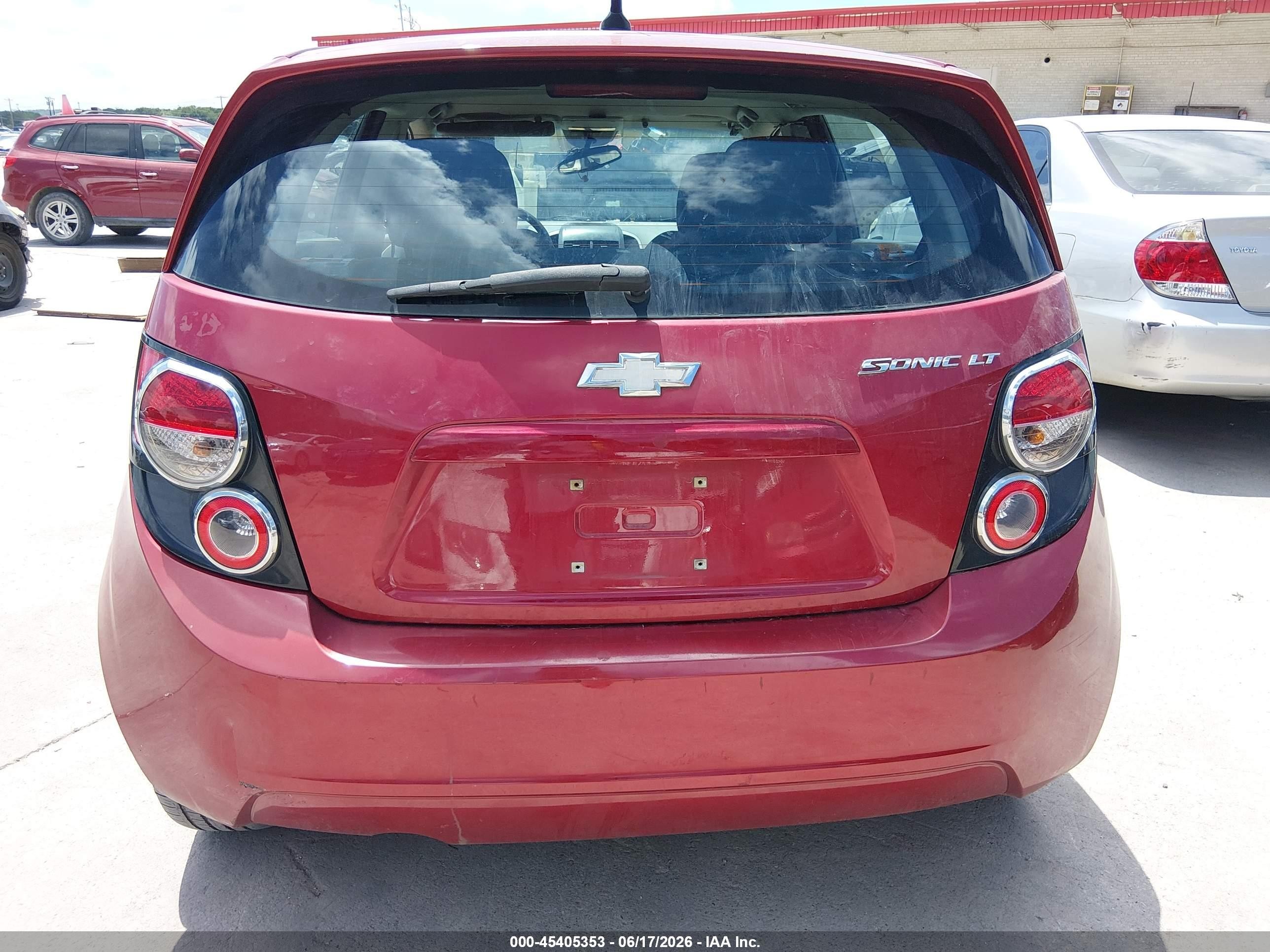 2013 Chevrolet Sonic Lt Auto Red vin: 1G1JC6SH2D4136168