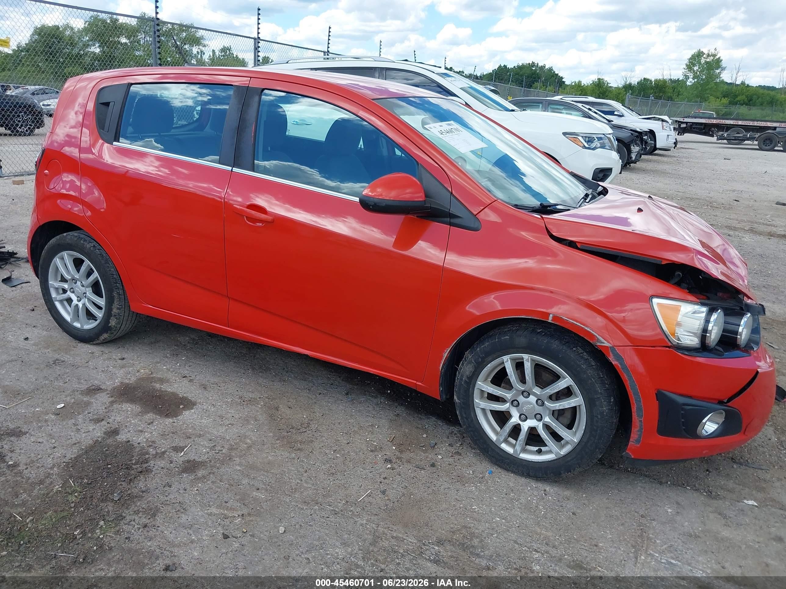 2013 Chevrolet Sonic Lt Auto Orange vin: 1G1JC6SH2D4187380