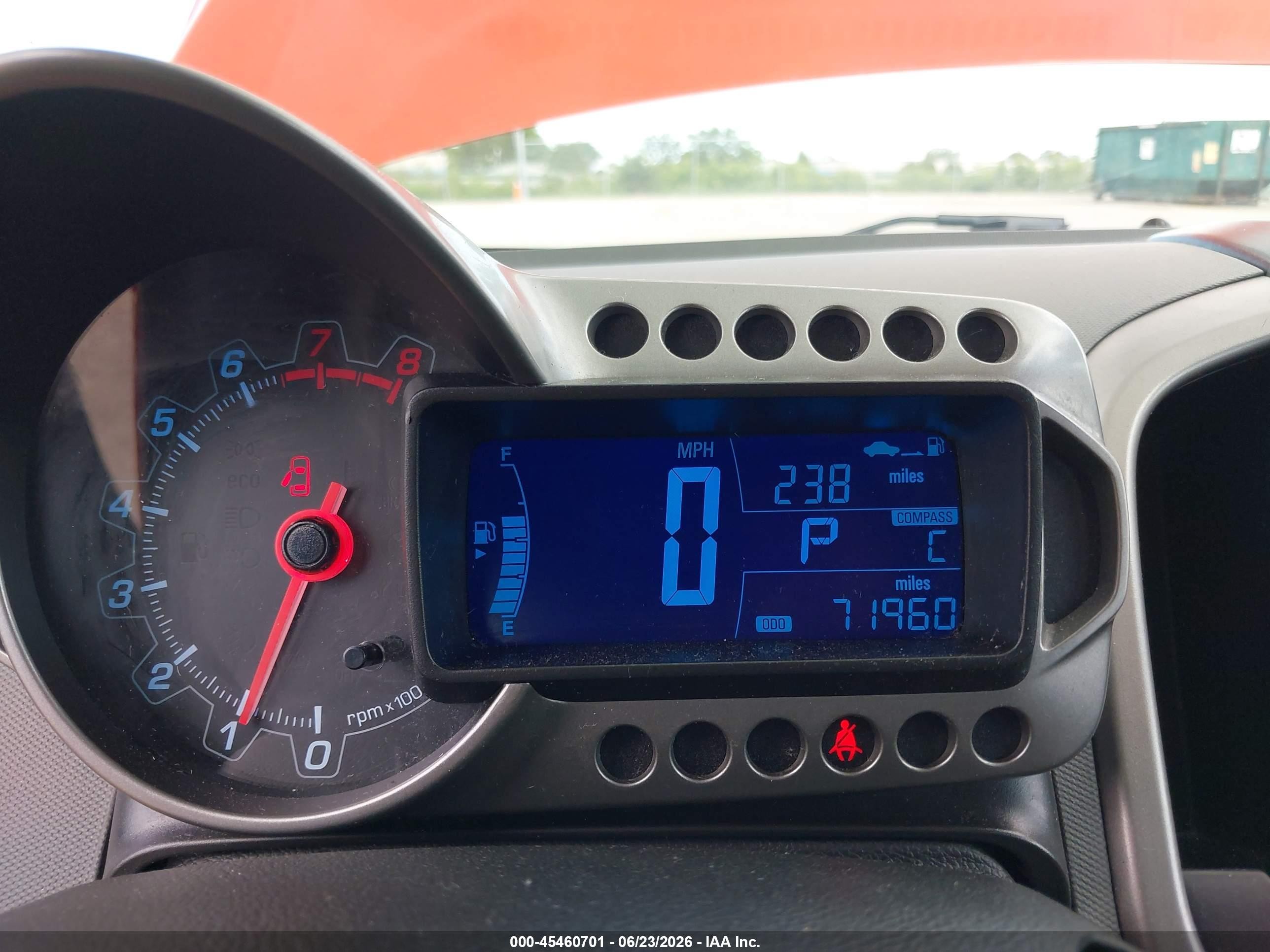 2013 Chevrolet Sonic Lt Auto Orange vin: 1G1JC6SH2D4187380