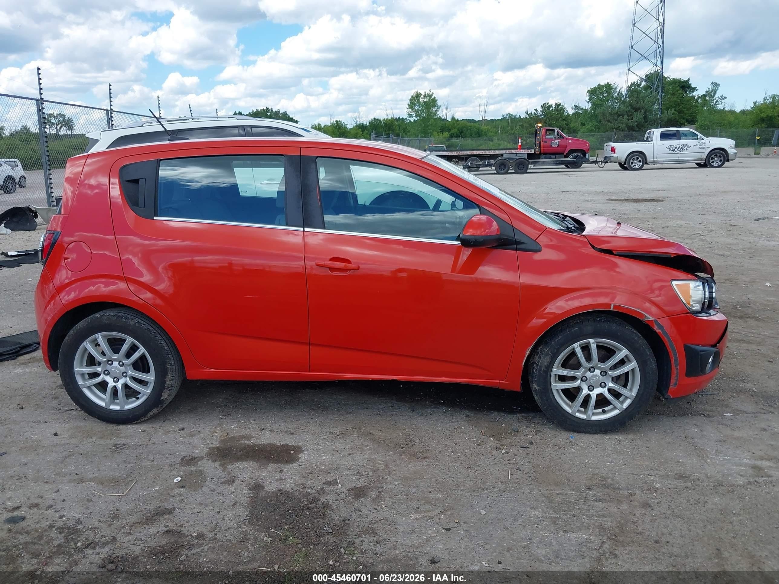 2013 Chevrolet Sonic Lt Auto Orange vin: 1G1JC6SH2D4187380