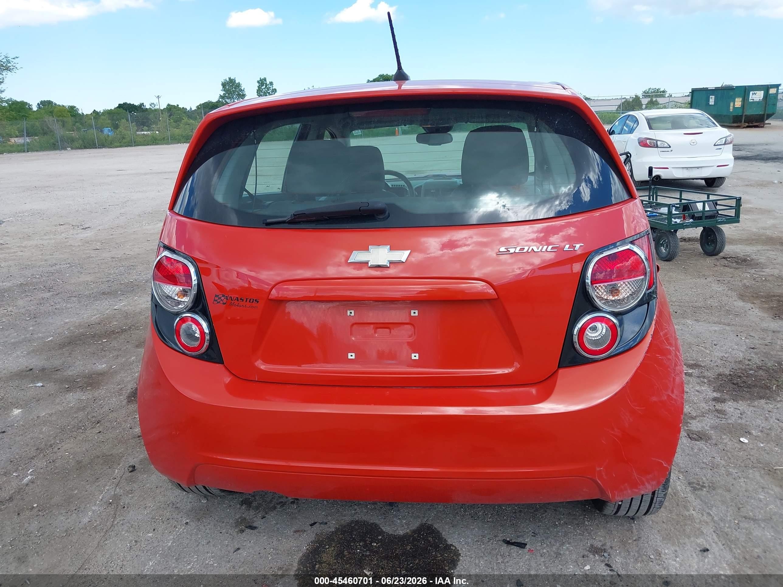 2013 Chevrolet Sonic Lt Auto Orange vin: 1G1JC6SH2D4187380