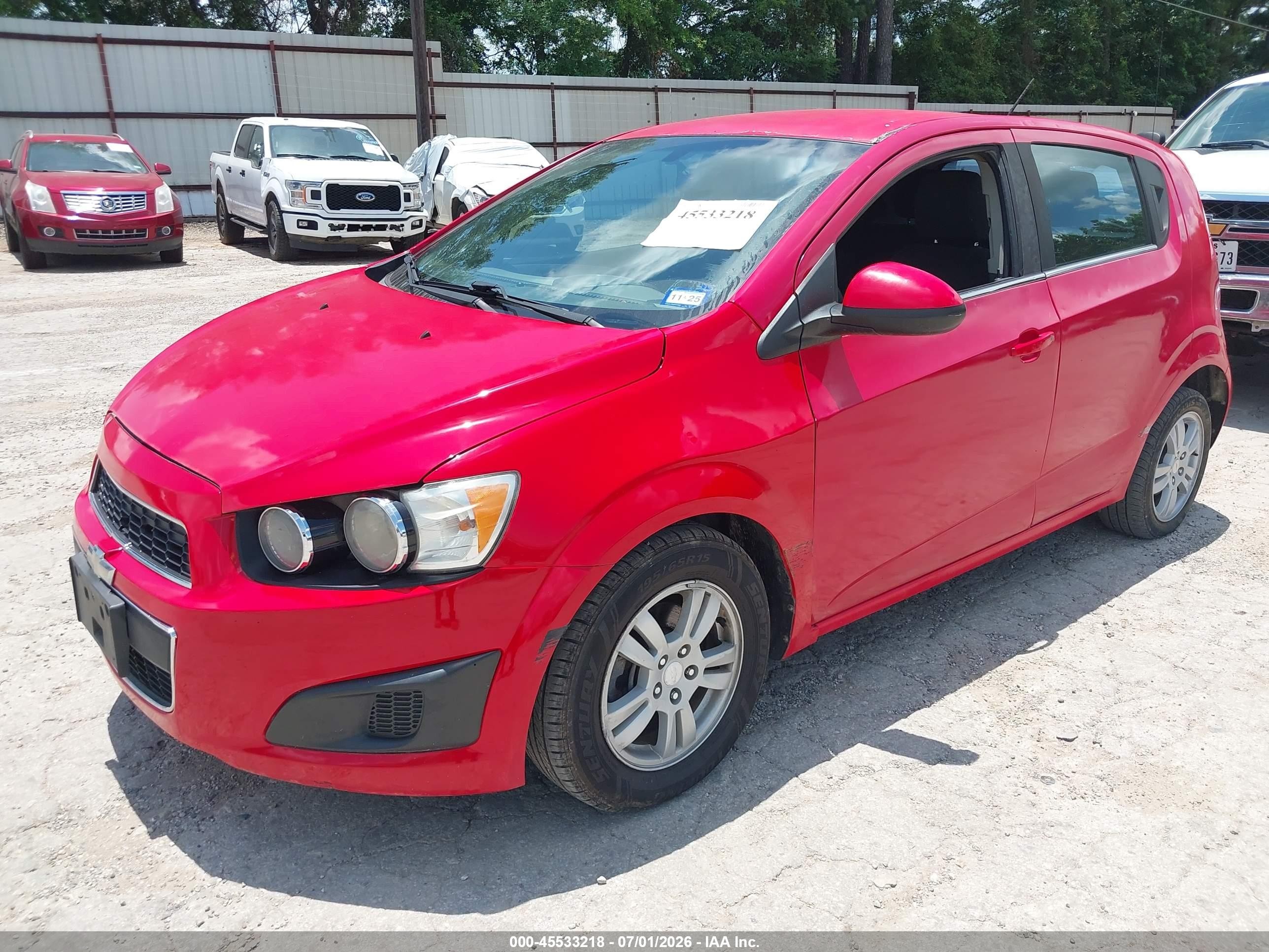 2015 Chevrolet Sonic Lt Auto Red vin: 1G1JC6SH2F4122824