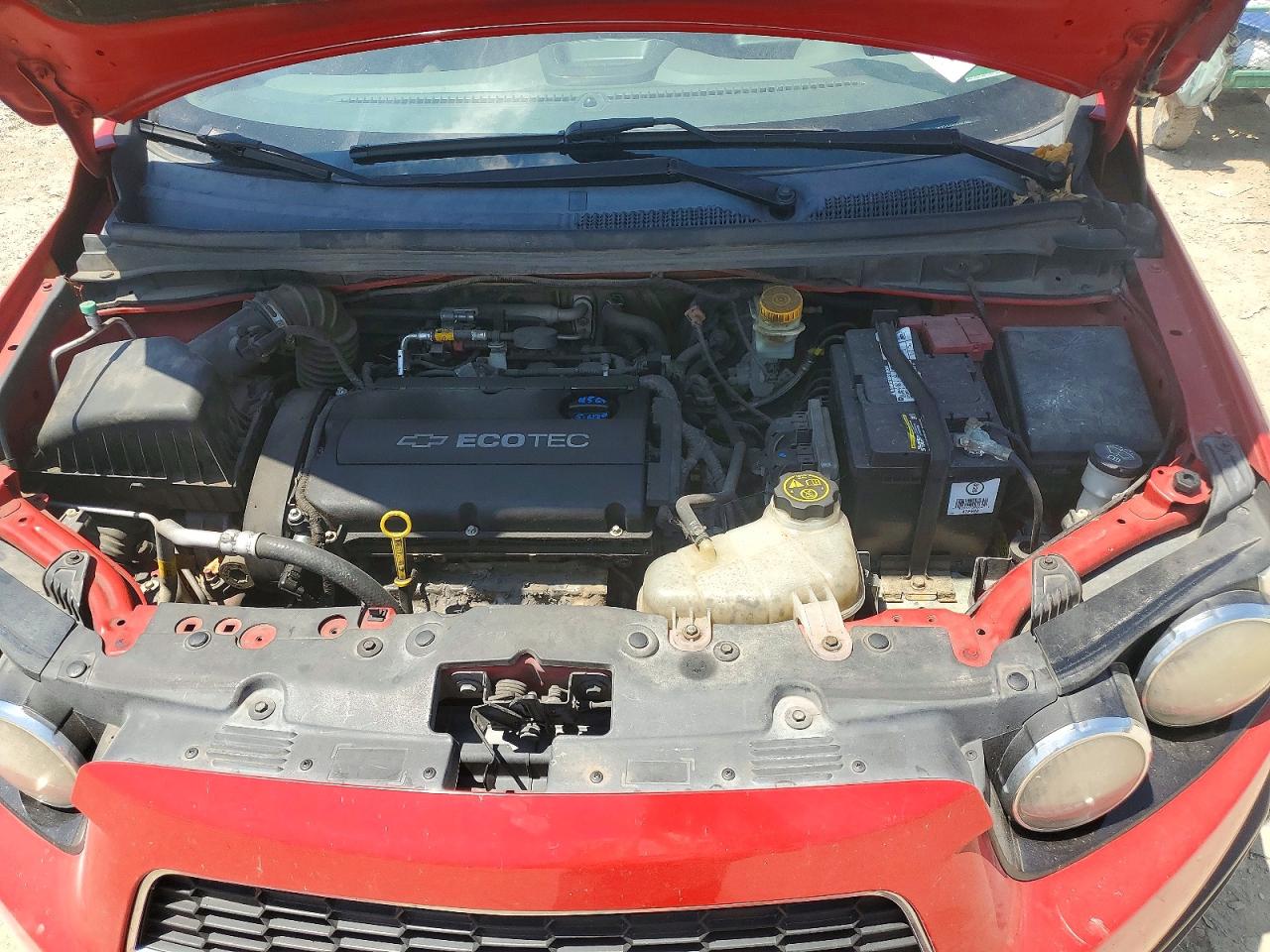 2012 Chevrolet Sonic Lt Red vin: 1G1JC6SH3C4107082