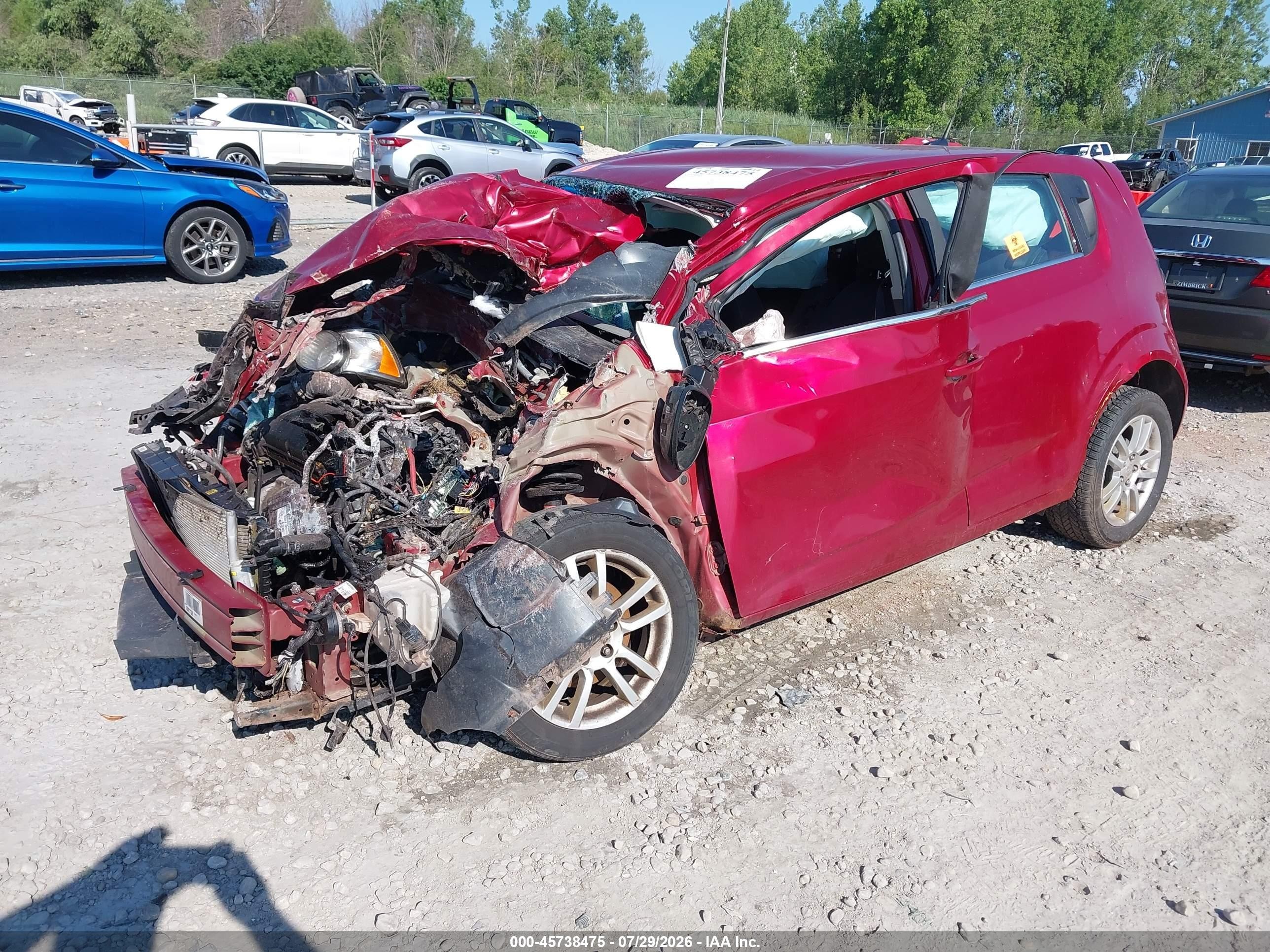 2012 Chevrolet Sonic 2lt Burgundy vin: 1G1JC6SH3C4208073