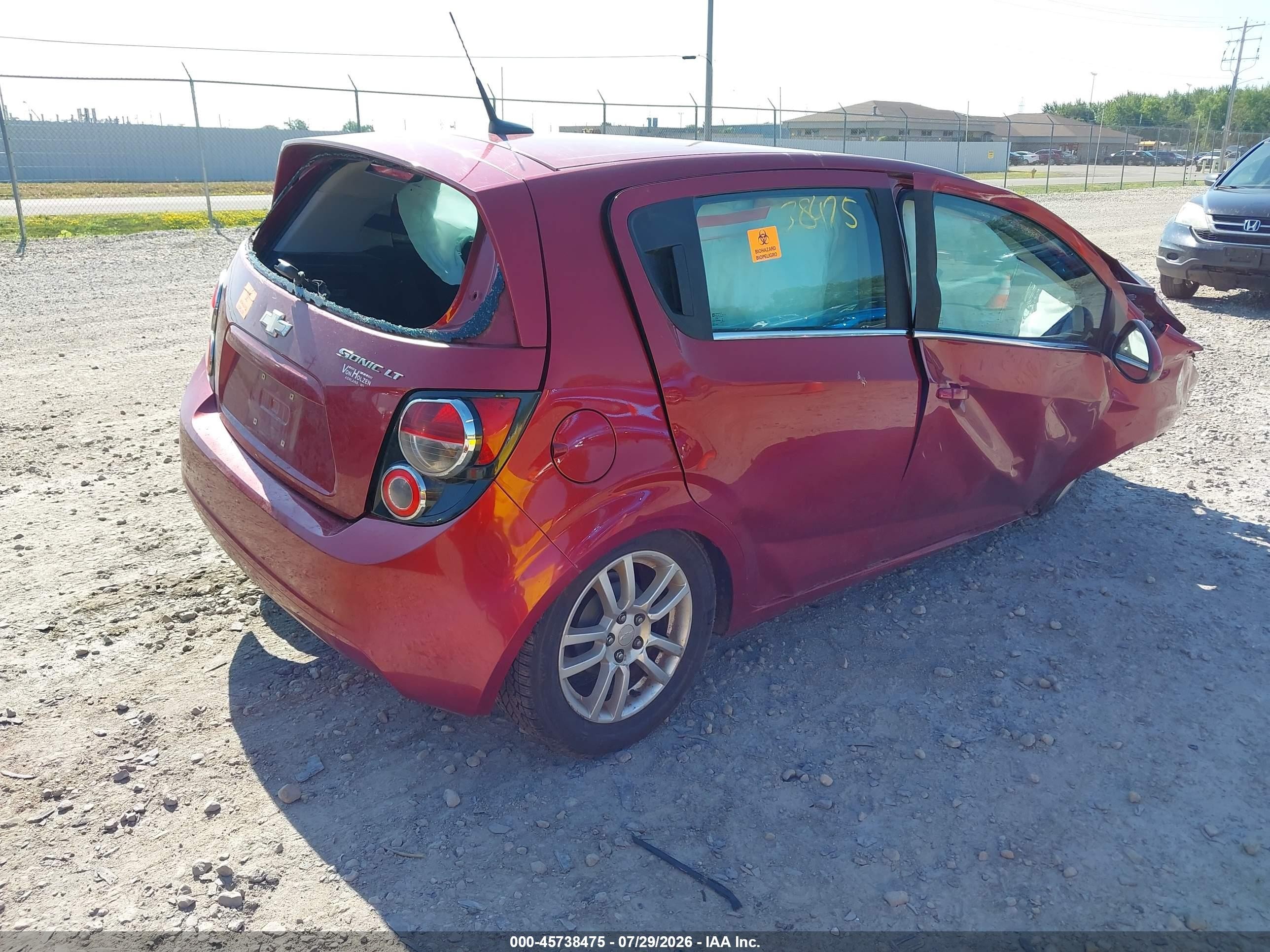 2012 Chevrolet Sonic 2lt Burgundy vin: 1G1JC6SH3C4208073