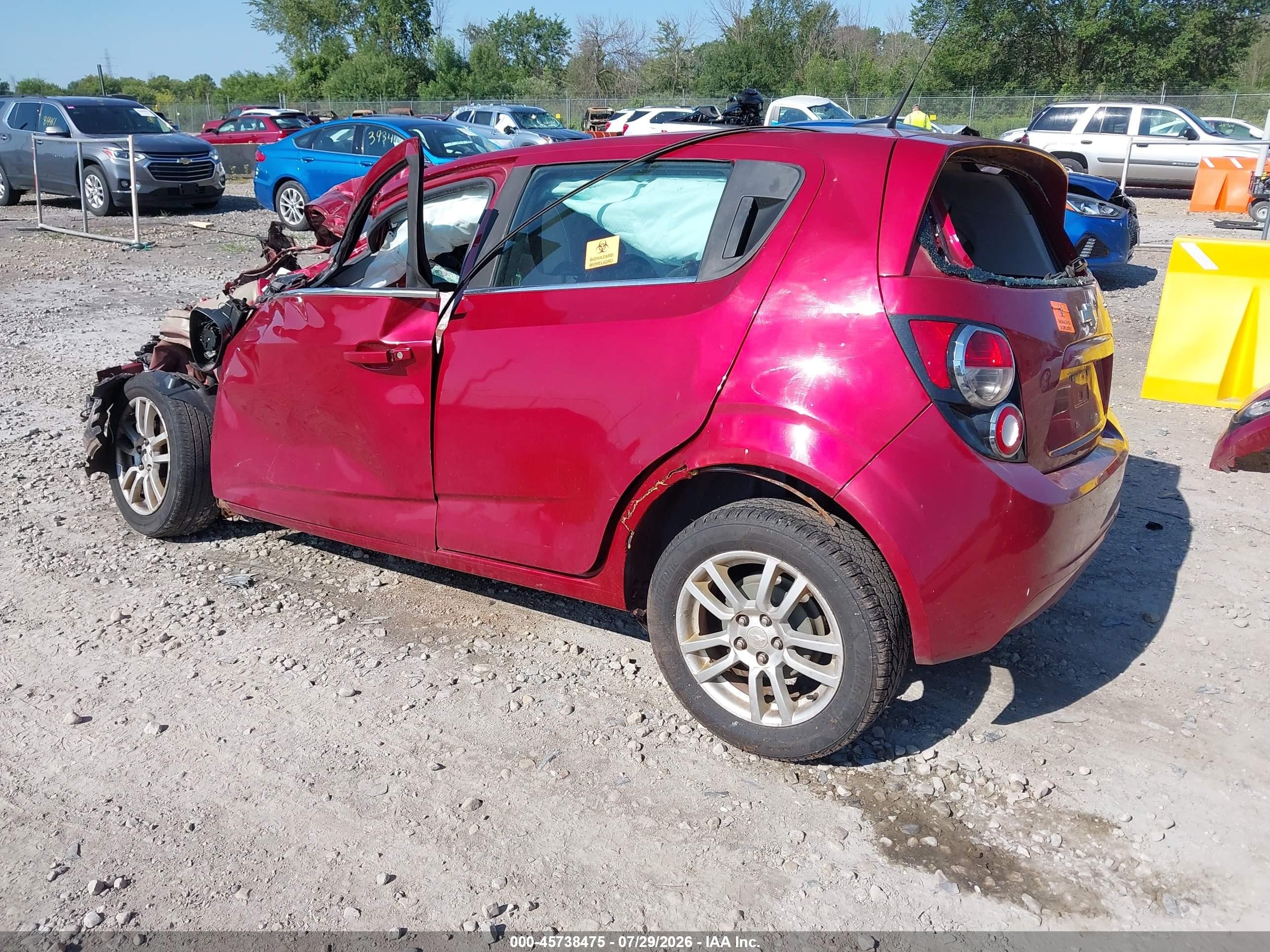 2012 Chevrolet Sonic 2lt Burgundy vin: 1G1JC6SH3C4208073