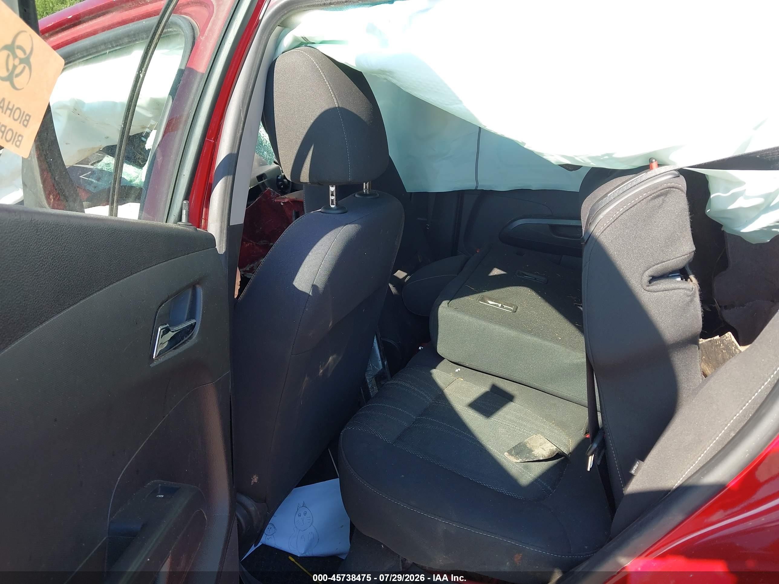 2012 Chevrolet Sonic 2lt Burgundy vin: 1G1JC6SH3C4208073