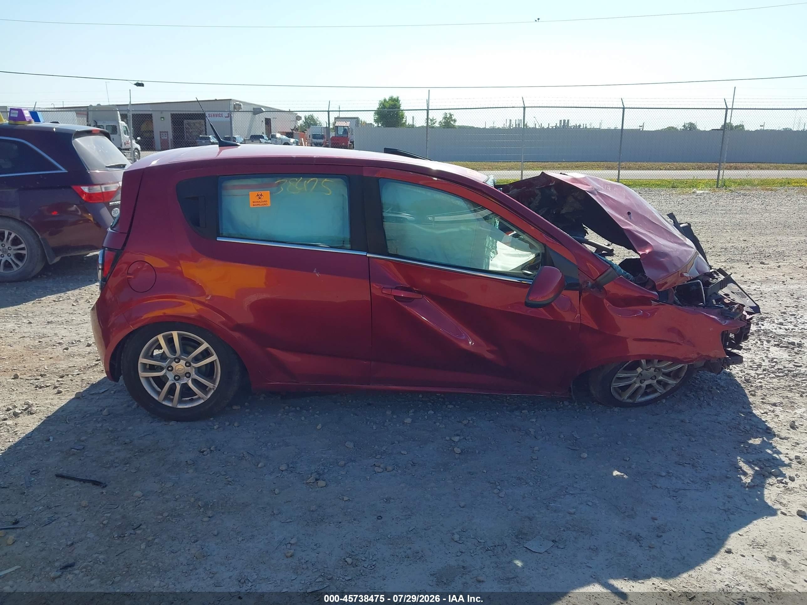 2012 Chevrolet Sonic 2lt Burgundy vin: 1G1JC6SH3C4208073