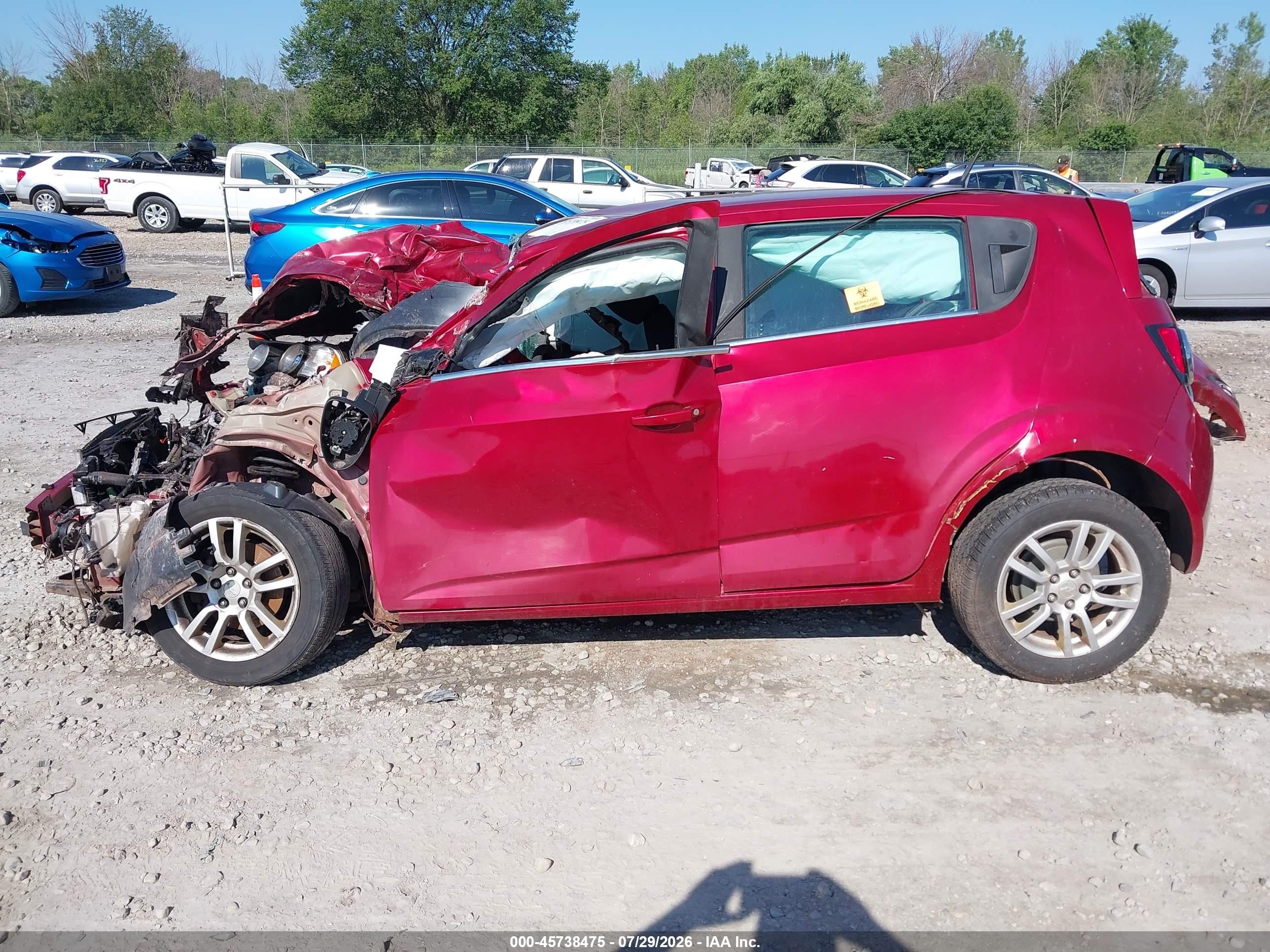2012 Chevrolet Sonic 2lt Burgundy vin: 1G1JC6SH3C4208073