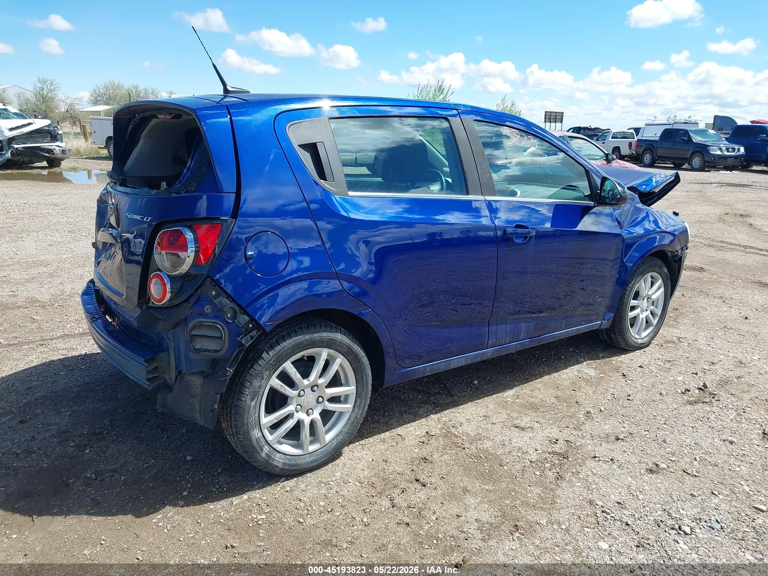 2014 Chevrolet Sonic Lt Auto Blue vin: 1G1JC6SH3E4149321