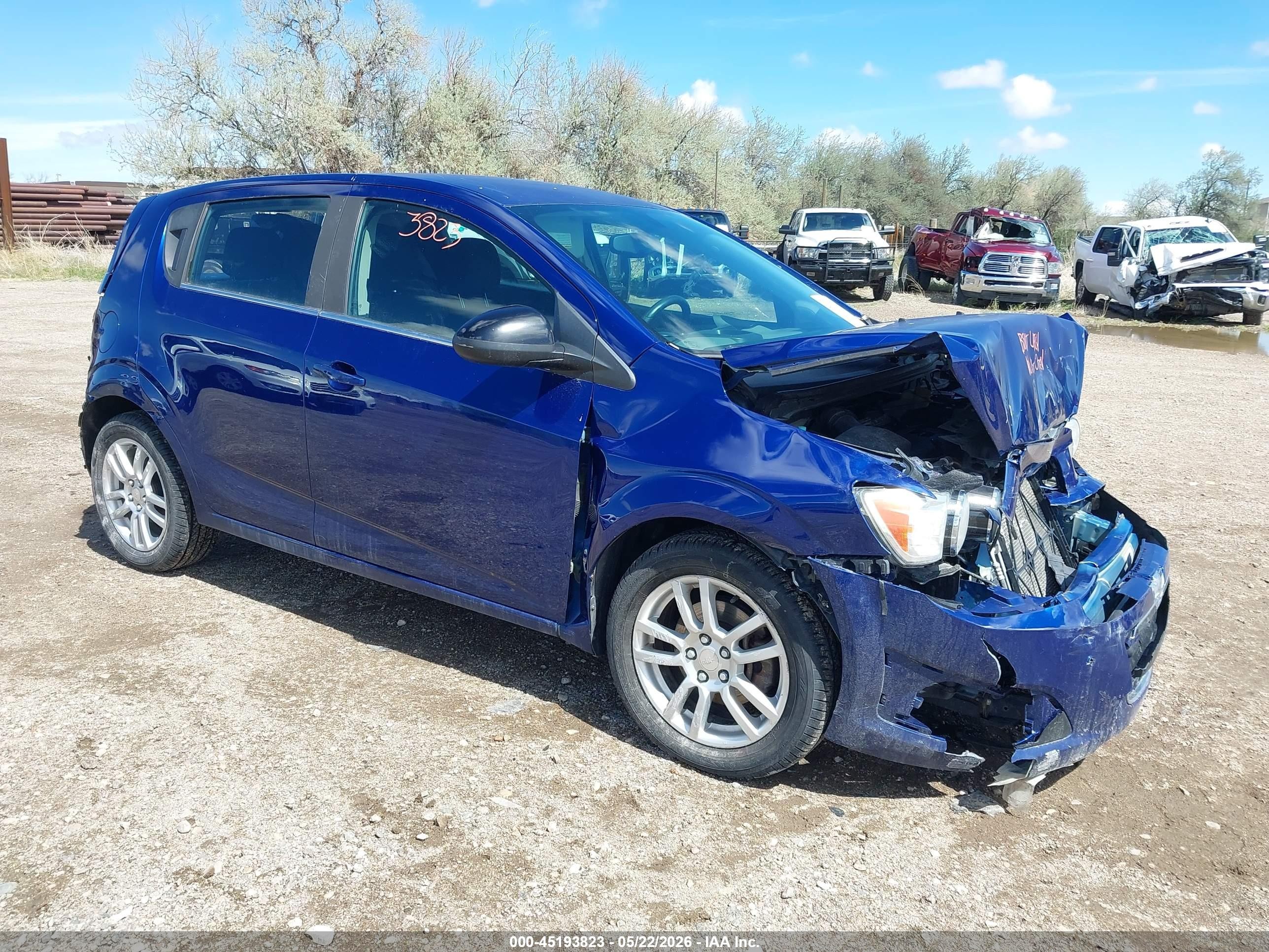 2014 Chevrolet Sonic Lt Auto Blue vin: 1G1JC6SH3E4149321