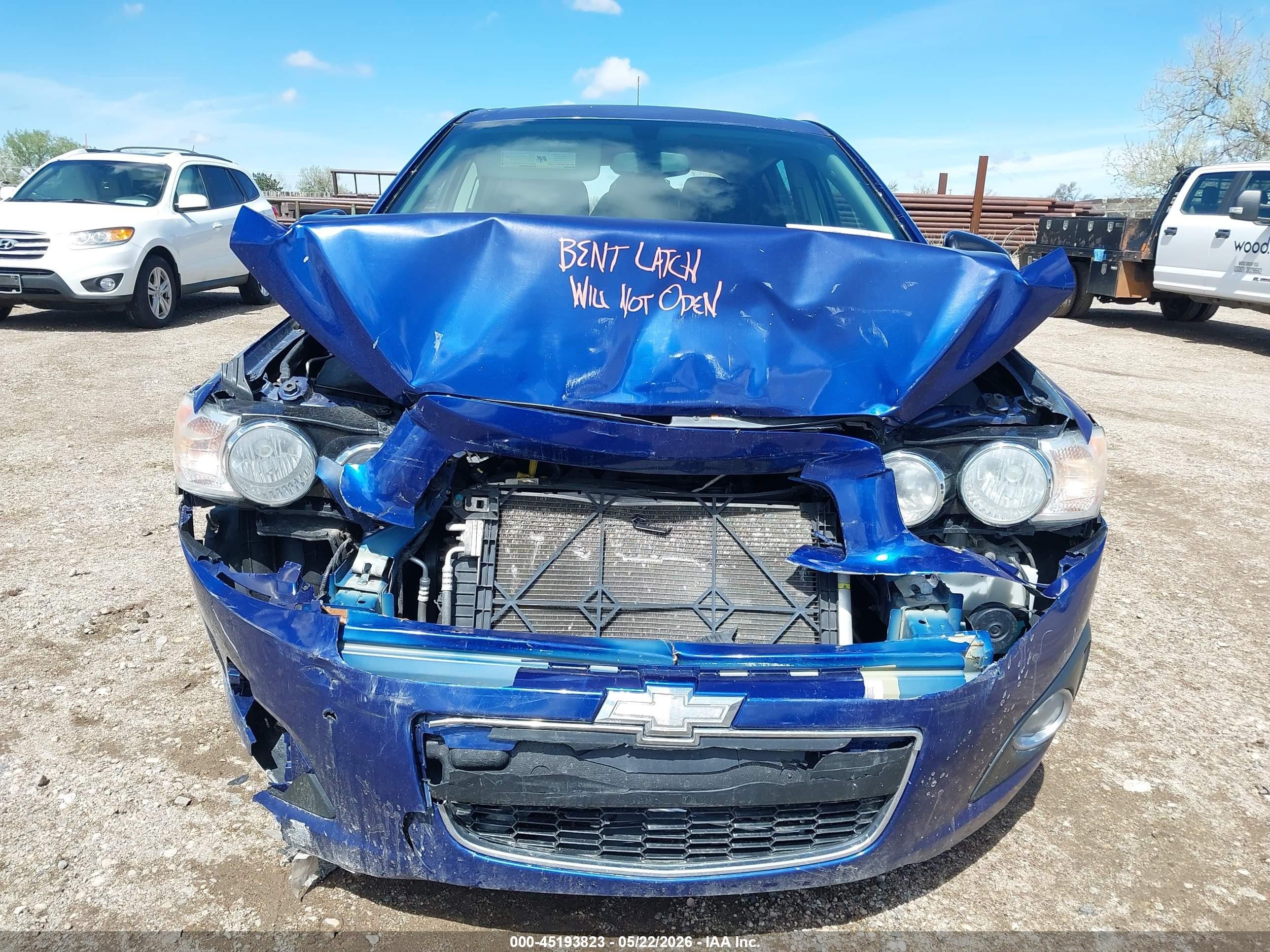 2014 Chevrolet Sonic Lt Auto Blue vin: 1G1JC6SH3E4149321