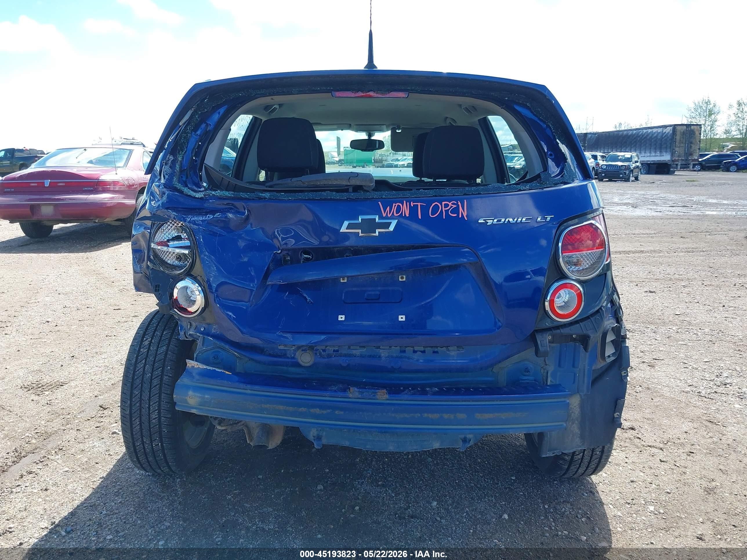 2014 Chevrolet Sonic Lt Auto Blue vin: 1G1JC6SH3E4149321