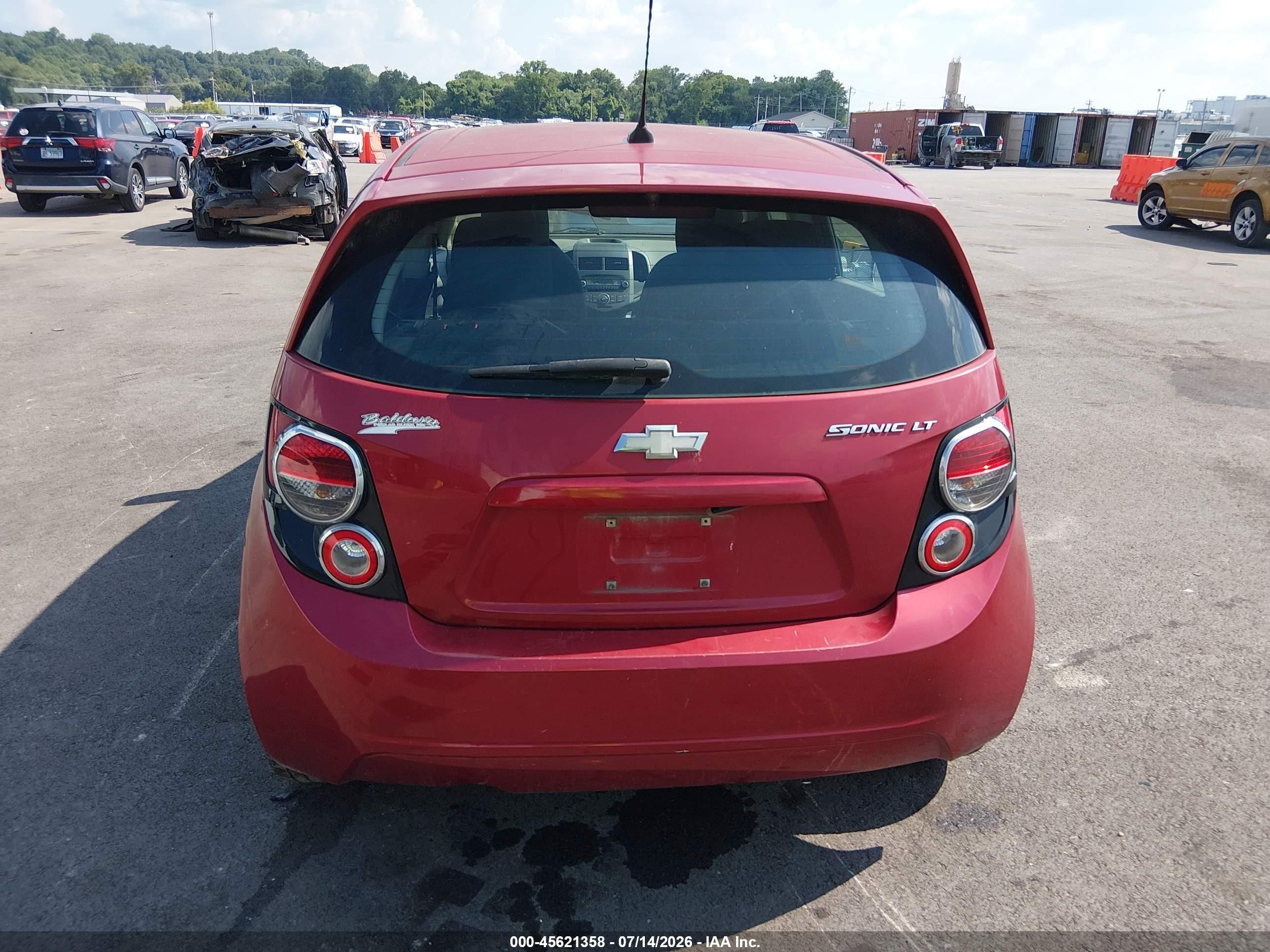 2012 Chevrolet Sonic 2lt Red vin: 1G1JC6SH5C4221990