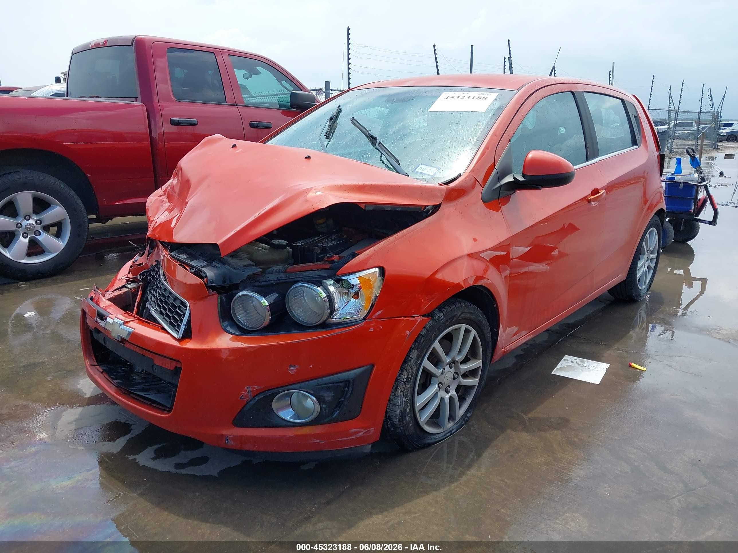 2013 Chevrolet Sonic Lt Auto Orange vin: 1G1JC6SH5D4106825