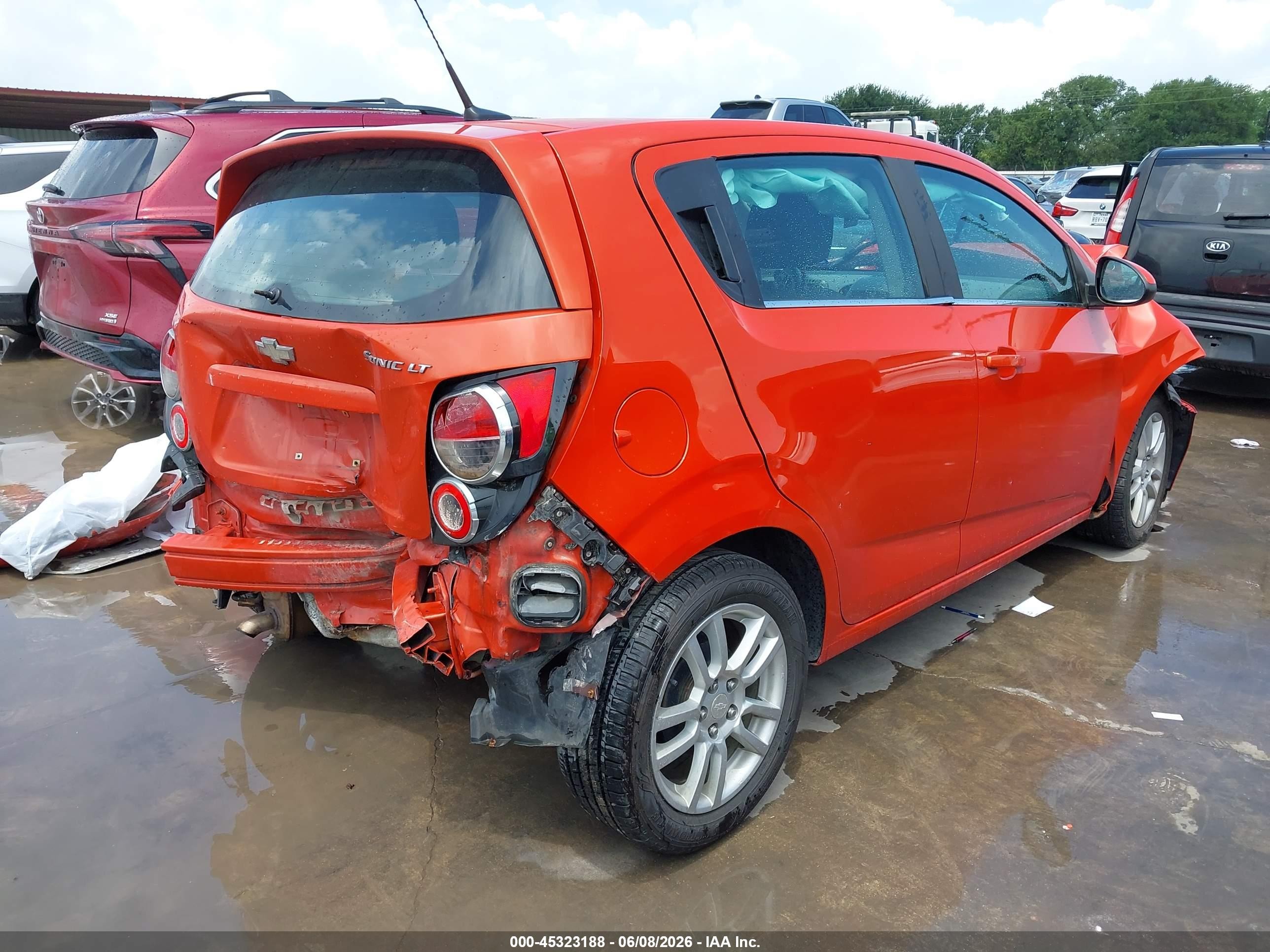 2013 Chevrolet Sonic Lt Auto Orange vin: 1G1JC6SH5D4106825