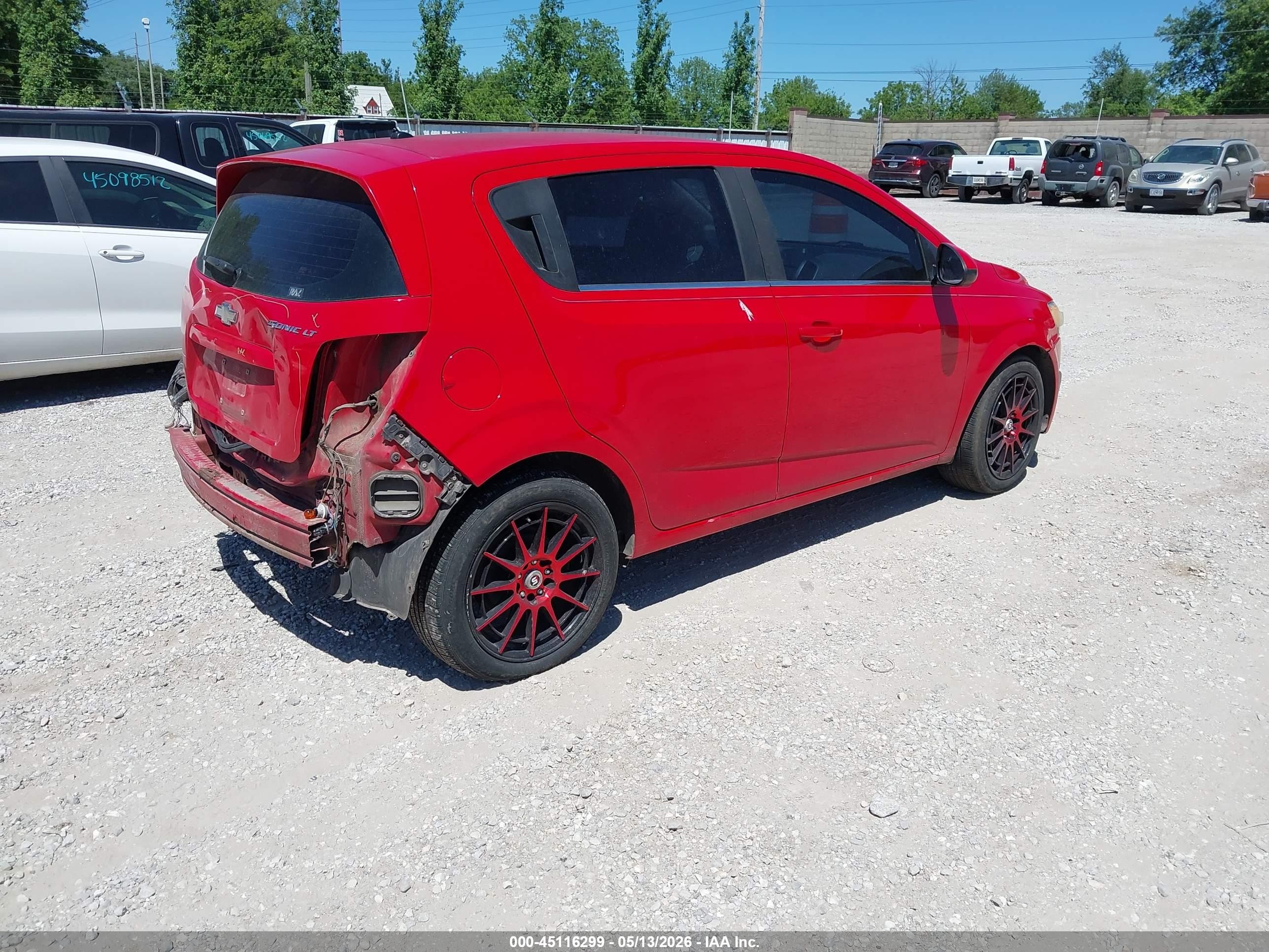 2012 Chevrolet Sonic 2lt Red vin: 1G1JC6SH6C4187915