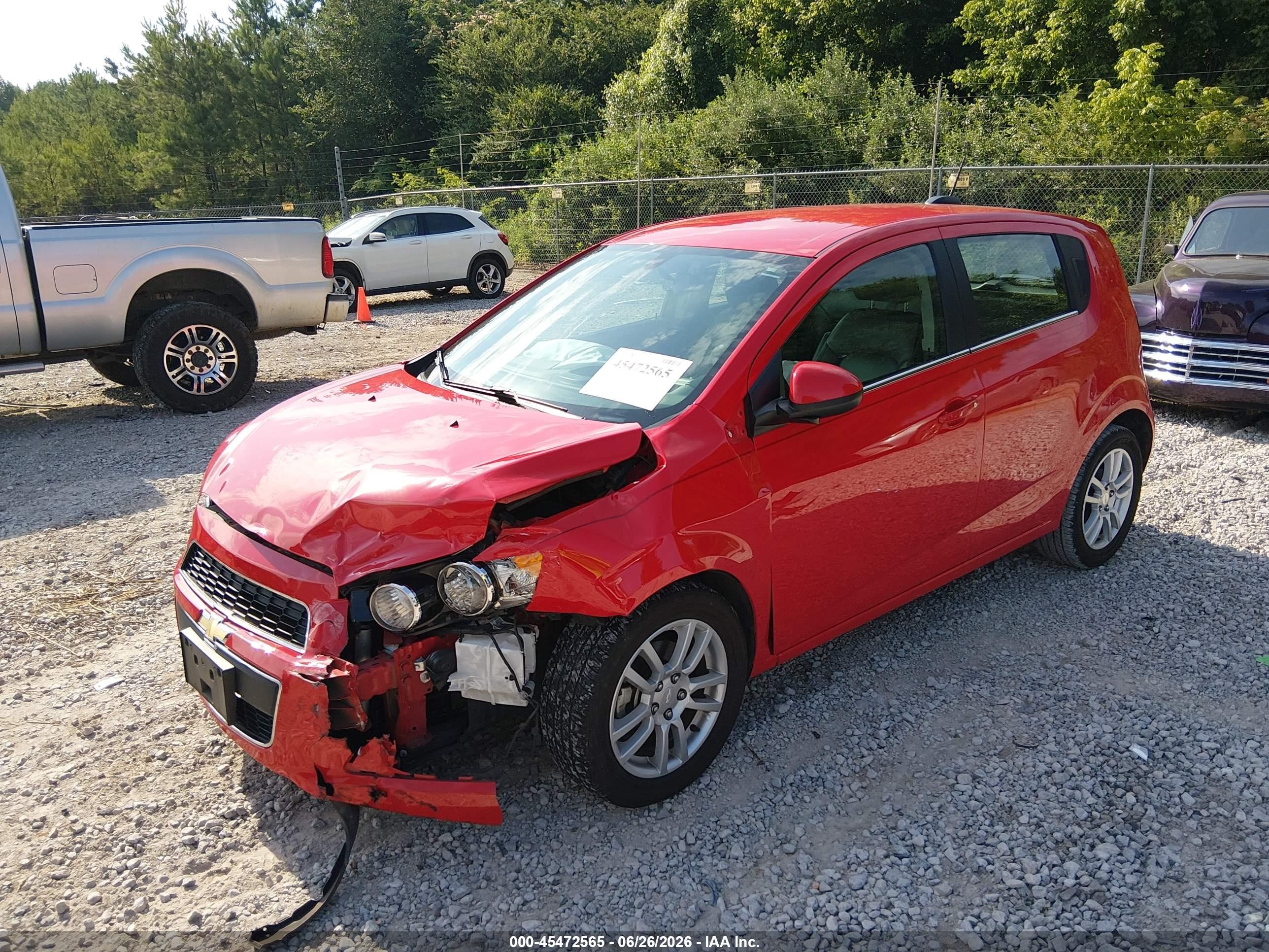 2015 Chevrolet Sonic Lt Auto Red vin: 1G1JC6SH7F4150523