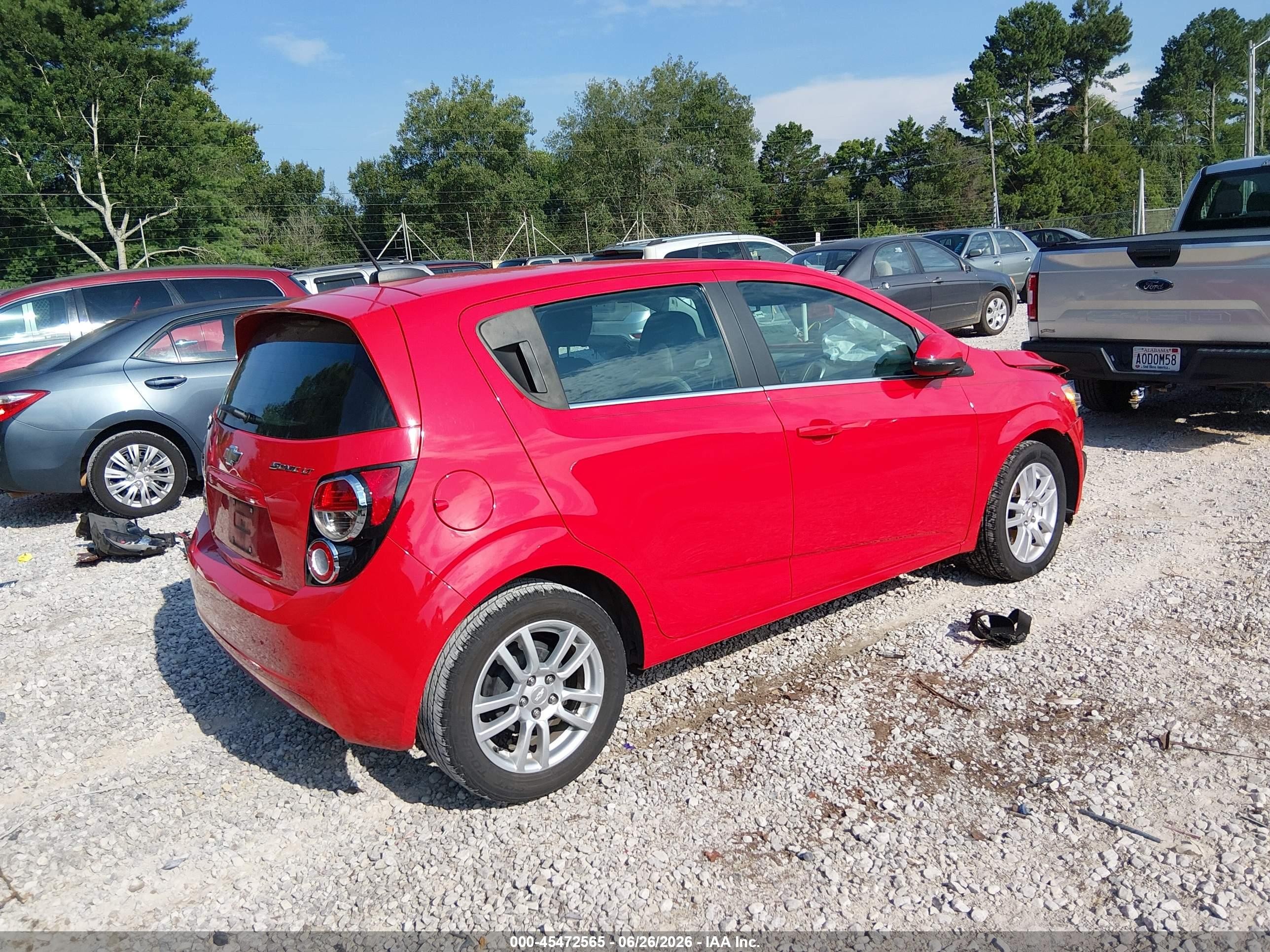 2015 Chevrolet Sonic Lt Auto Red vin: 1G1JC6SH7F4150523