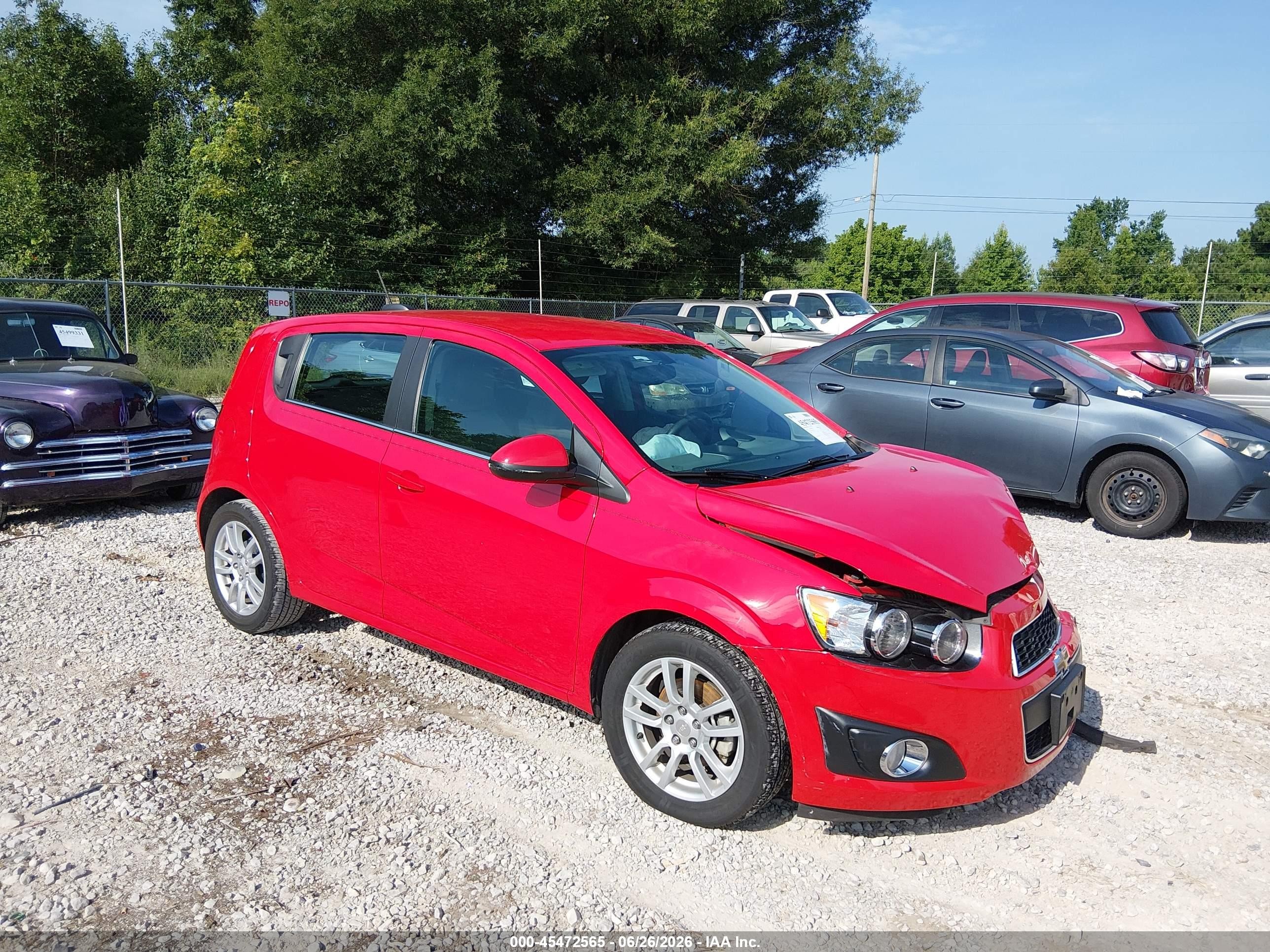 2015 Chevrolet Sonic Lt Auto Red vin: 1G1JC6SH7F4150523