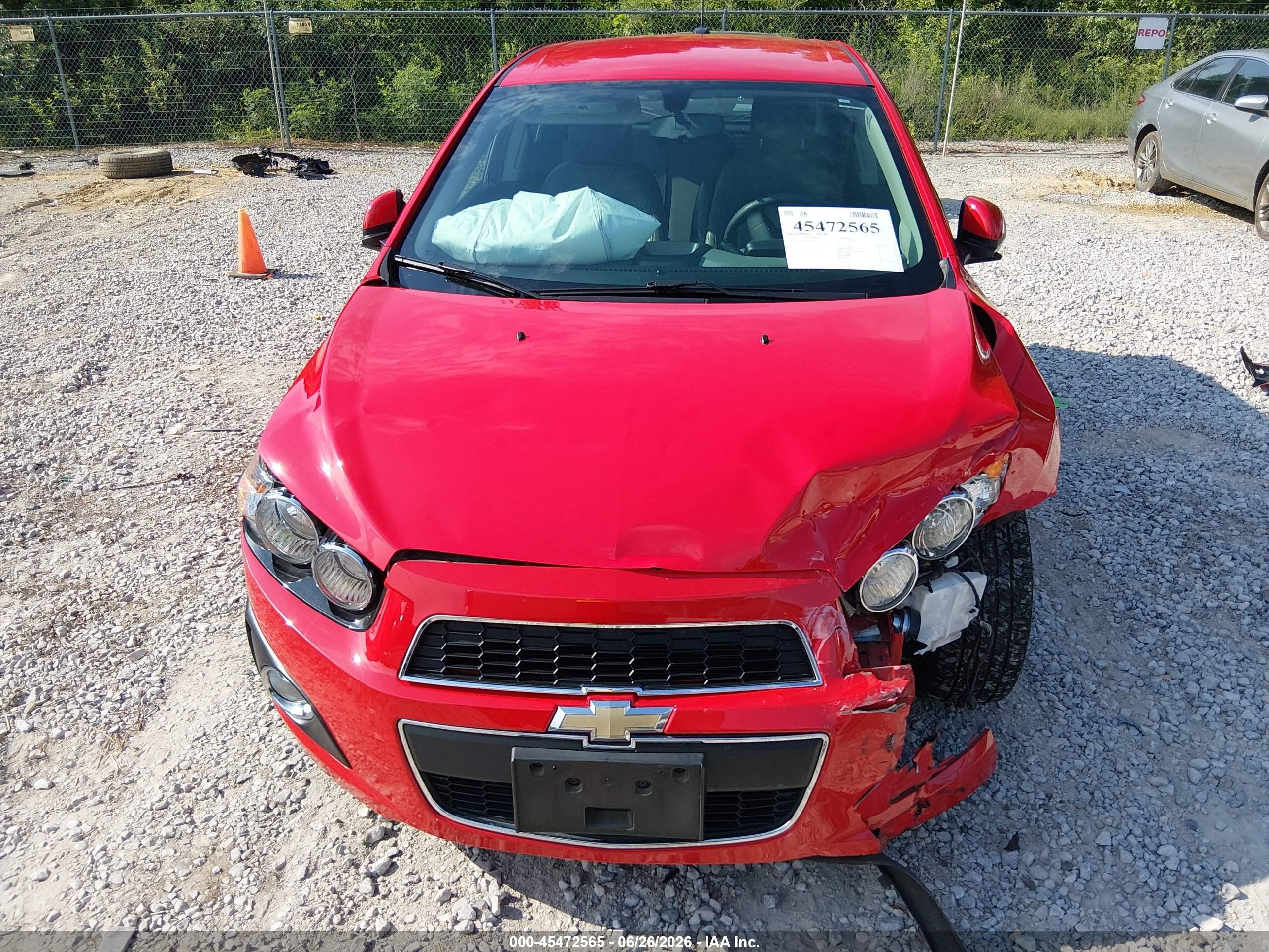 2015 Chevrolet Sonic Lt Auto Red vin: 1G1JC6SH7F4150523