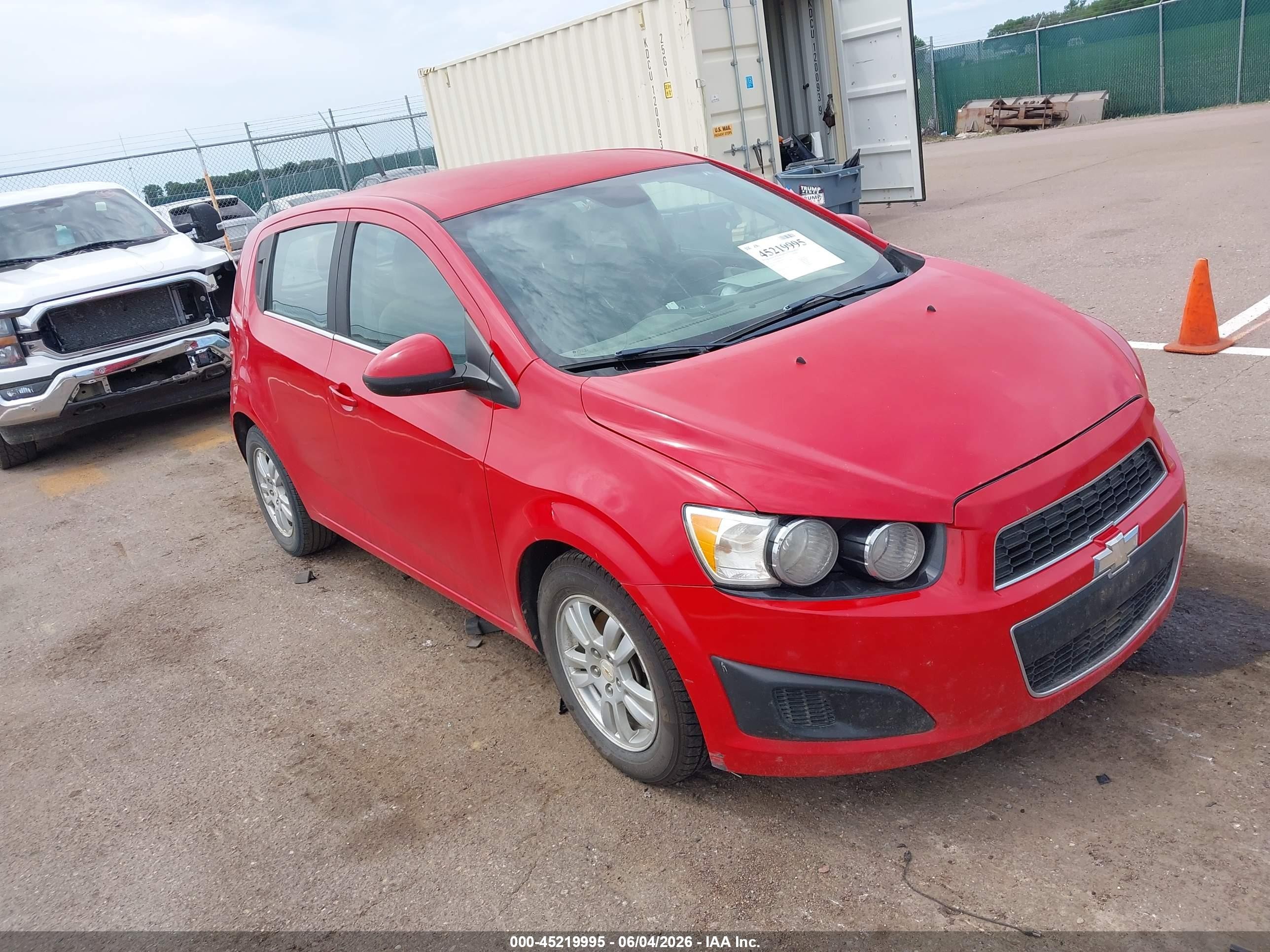 2012 Chevrolet Sonic 2lt Red vin: 1G1JC6SH8C4146105