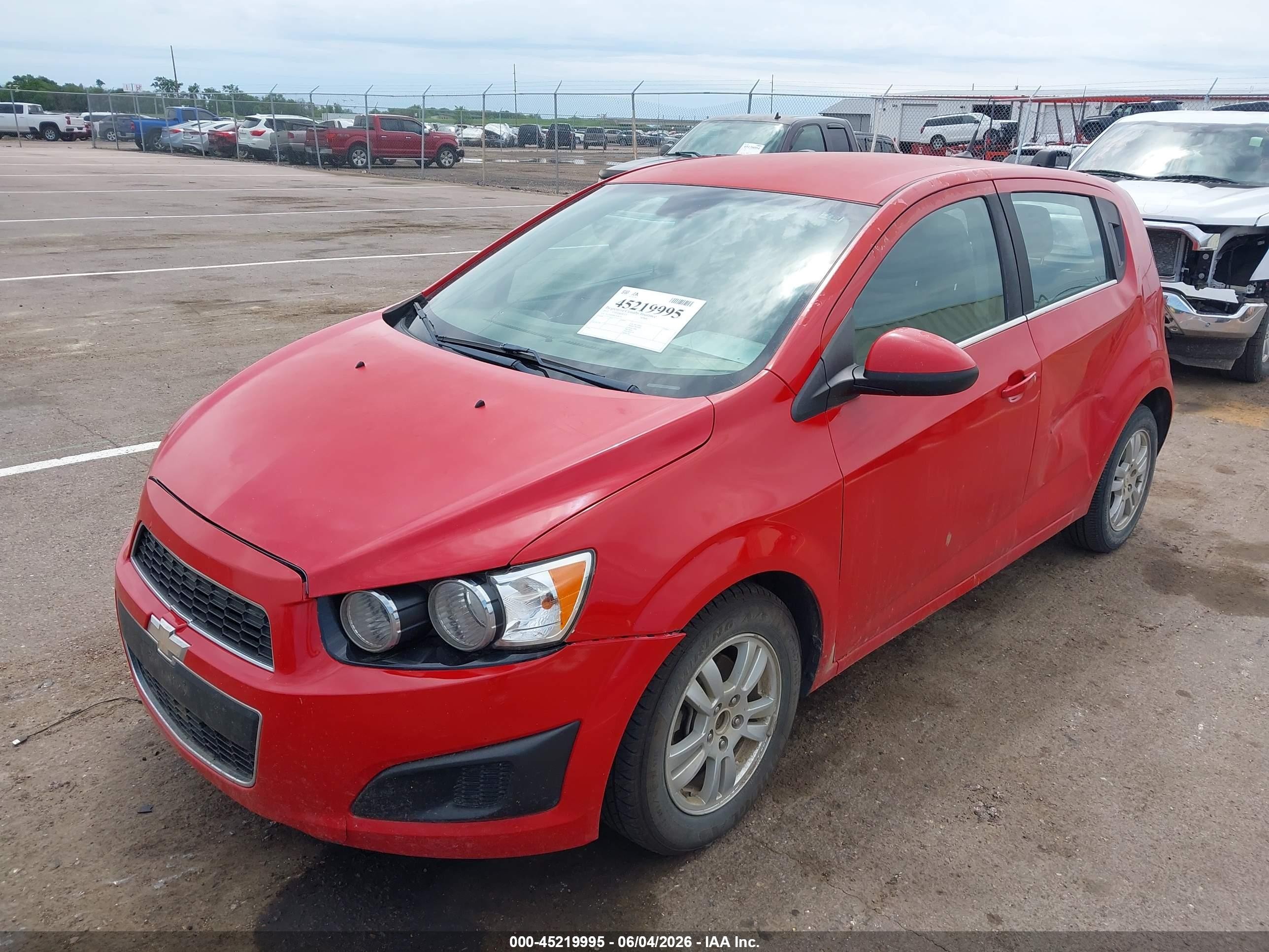 2012 Chevrolet Sonic 2lt Красный vin: 1G1JC6SH8C4146105