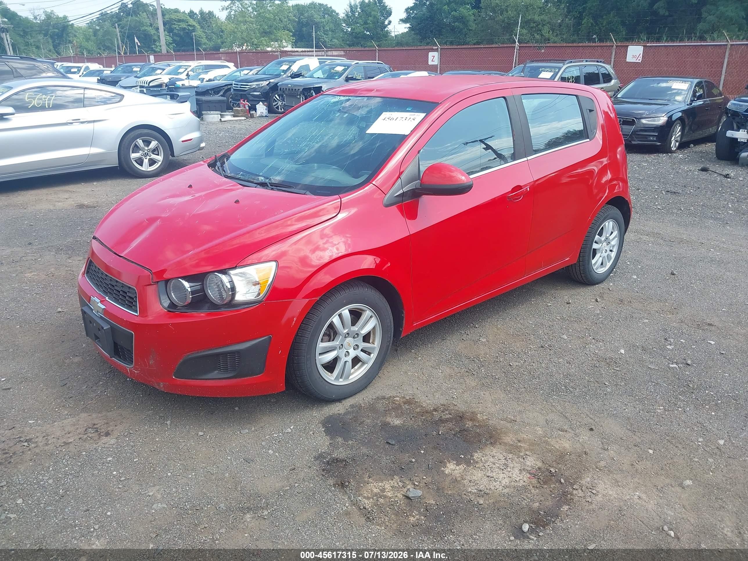 2012 Chevrolet Sonic 2lt Red vin: 1G1JC6SH8C4167309
