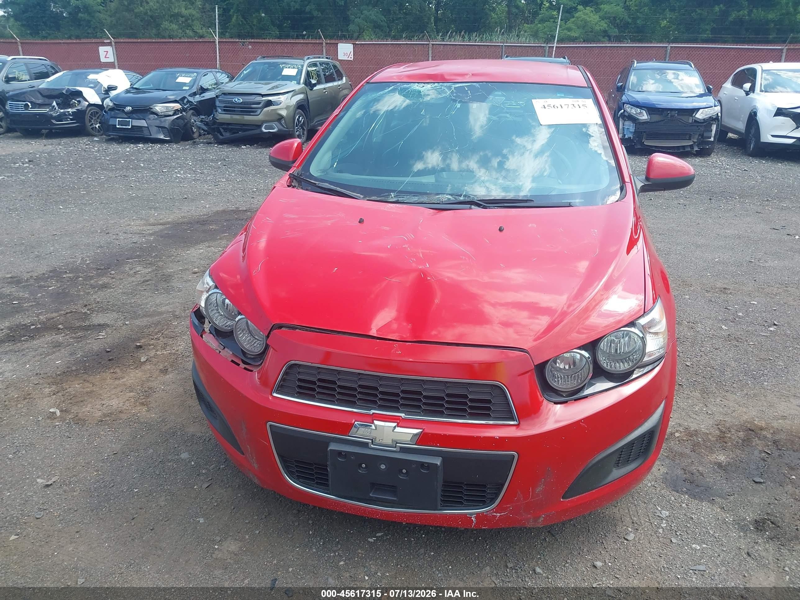 2012 Chevrolet Sonic 2lt Red vin: 1G1JC6SH8C4167309