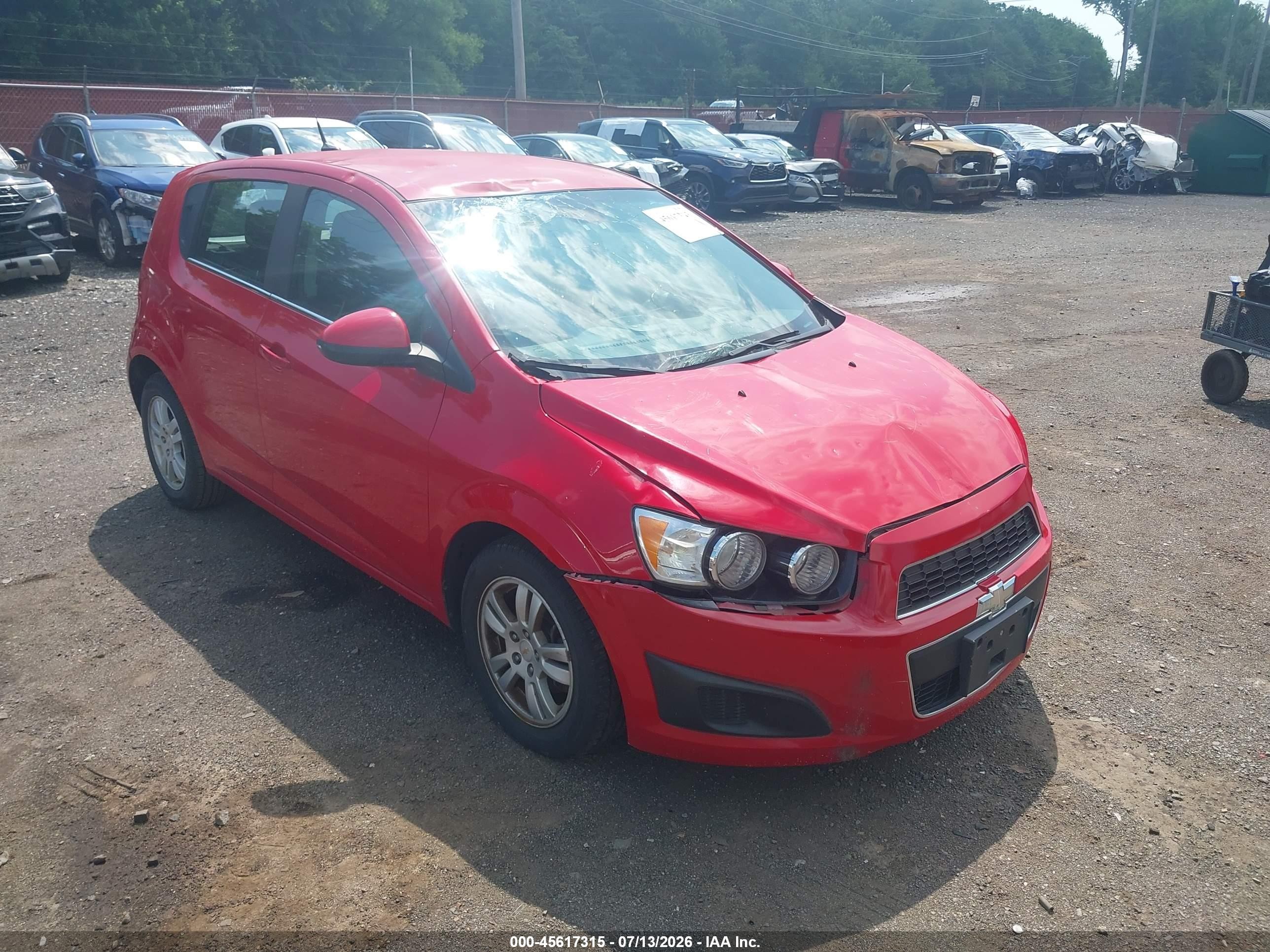 2012 Chevrolet Sonic 2lt Red vin: 1G1JC6SH8C4167309
